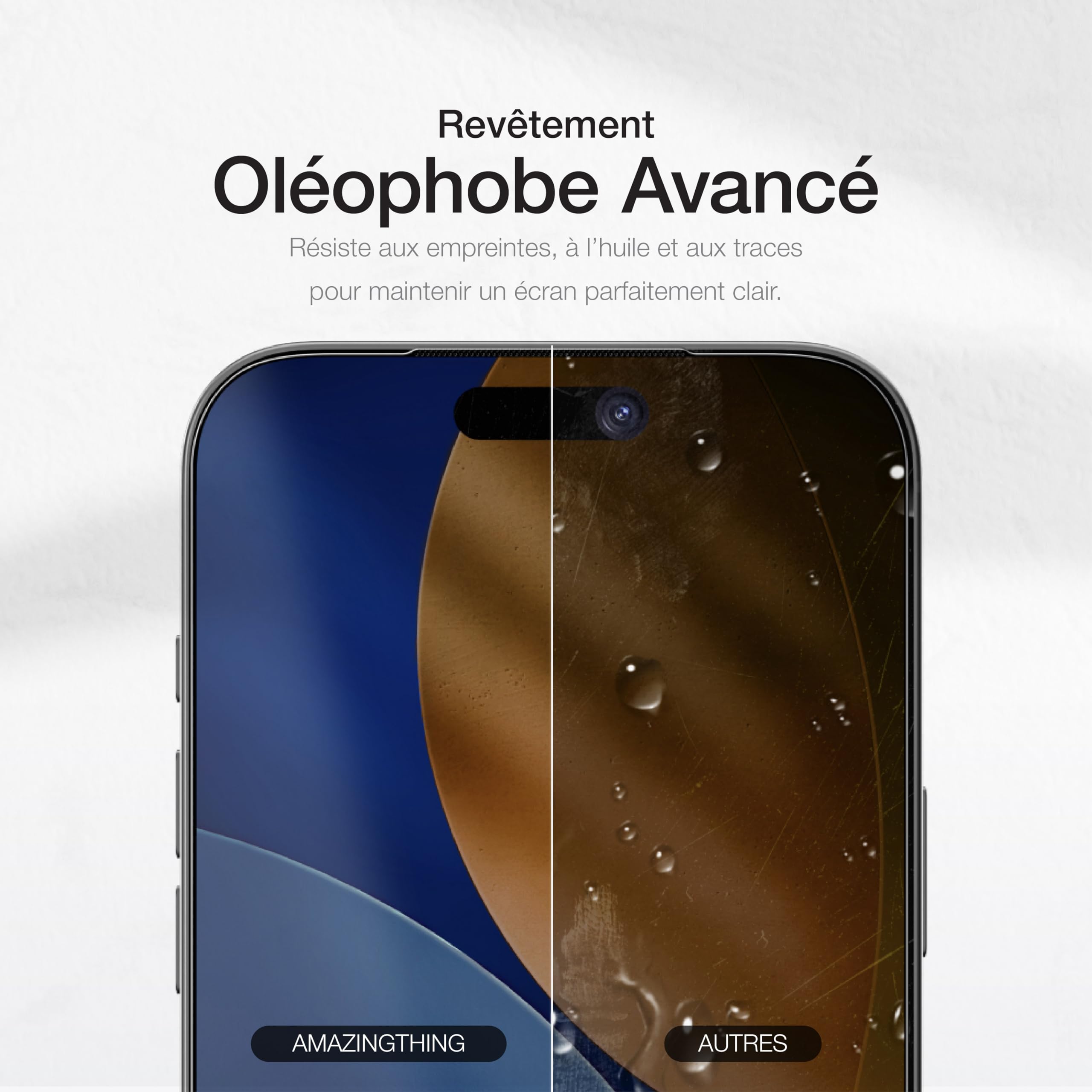 AMAZINGthing pour iPhone 17 Pro Max protecteur d’écran verre trempé 9H Anti Lumière Bleue lot de 2
