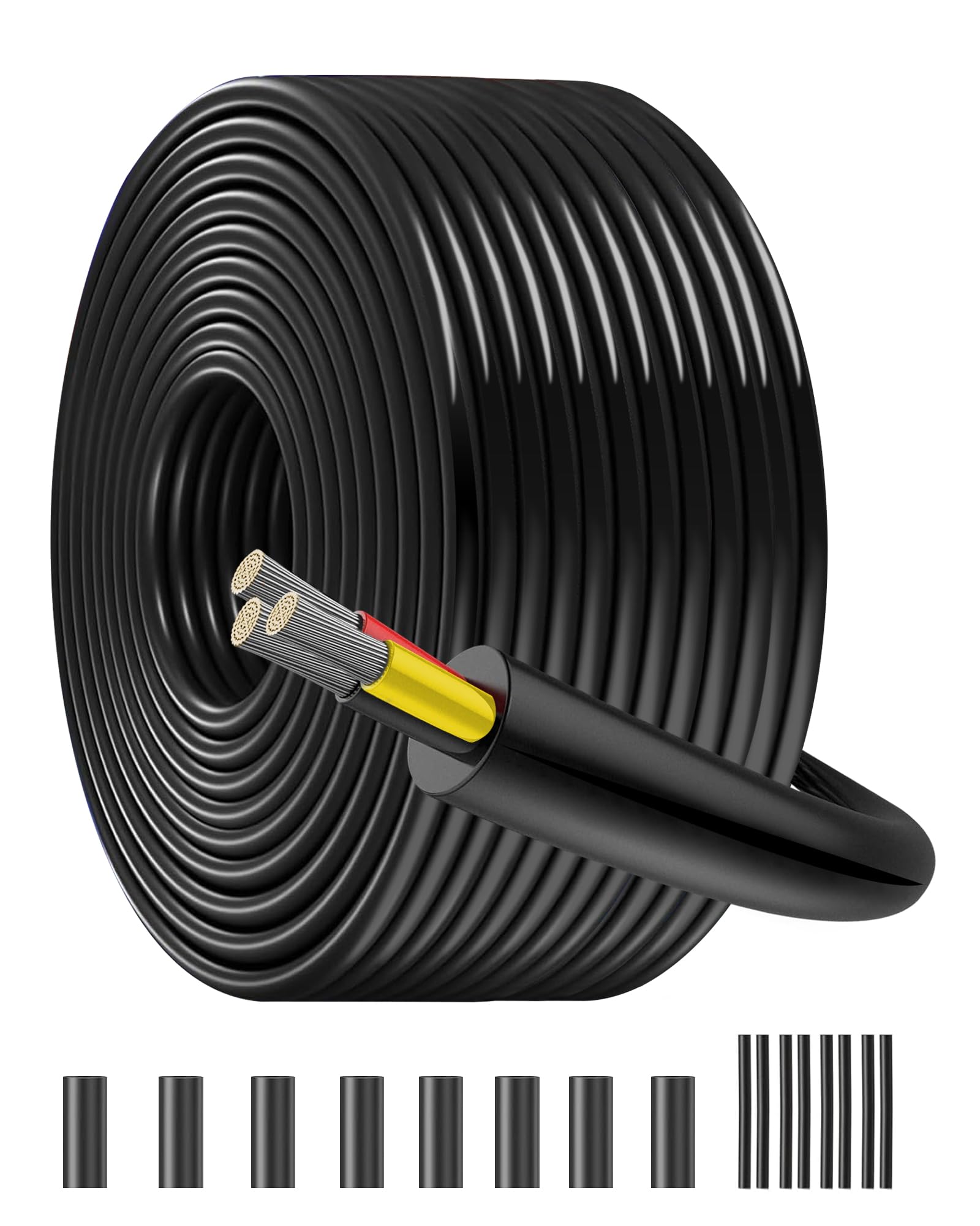 16 Gauge 3 Conductor Wire | Oxygen-Free Tinned Copper 1.5mm² Core × 3 | 82.02FT/25M Flexible PVC Sheathed Cable | 12V/24V/240V/300V Rated for LED Lighting Transformers,Automotive Electrics