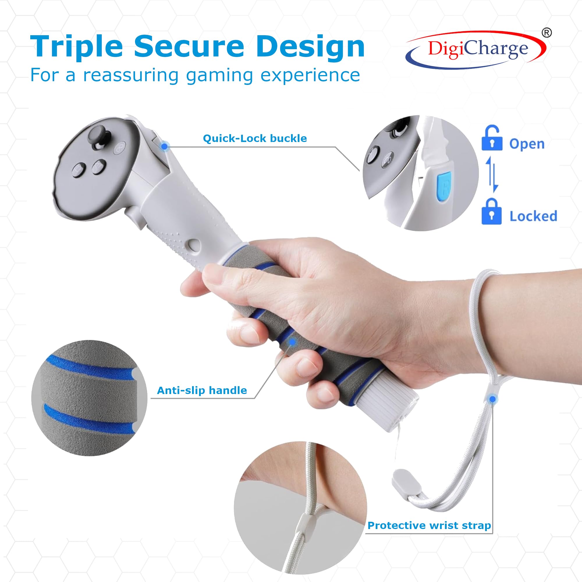 Amazon.co.jp: Digicharge 3イン1 VRコントローラーハンドル Meta