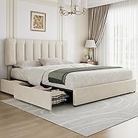 Vista 15 de VECELO Base de cama de tamaño individual con cajón de almacenamiento, base de cama de plataforma resistente con cabecera y fuerte soporte de Negro