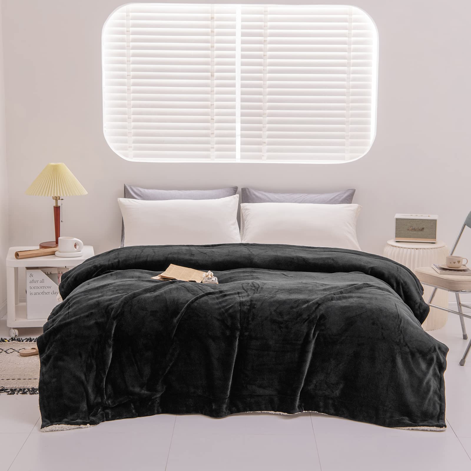 Coperta In Pile Sherpa Reversibile - 150x200cm Soffice E Calda Per Letto E Divano