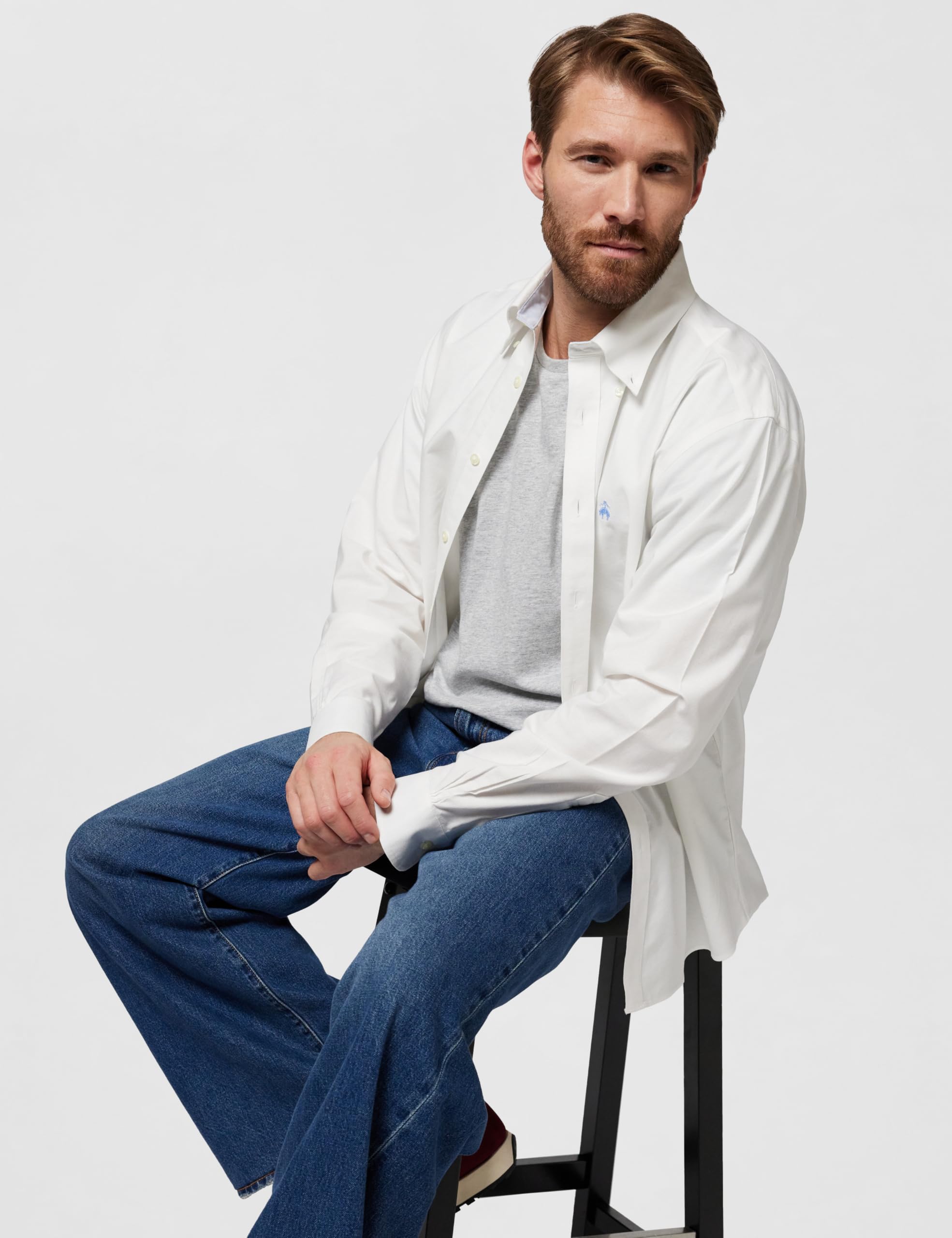Brooks Brothers Non-Iron Long Sleeve Button Down Sport Shirt Camicia Button-Down Uomo