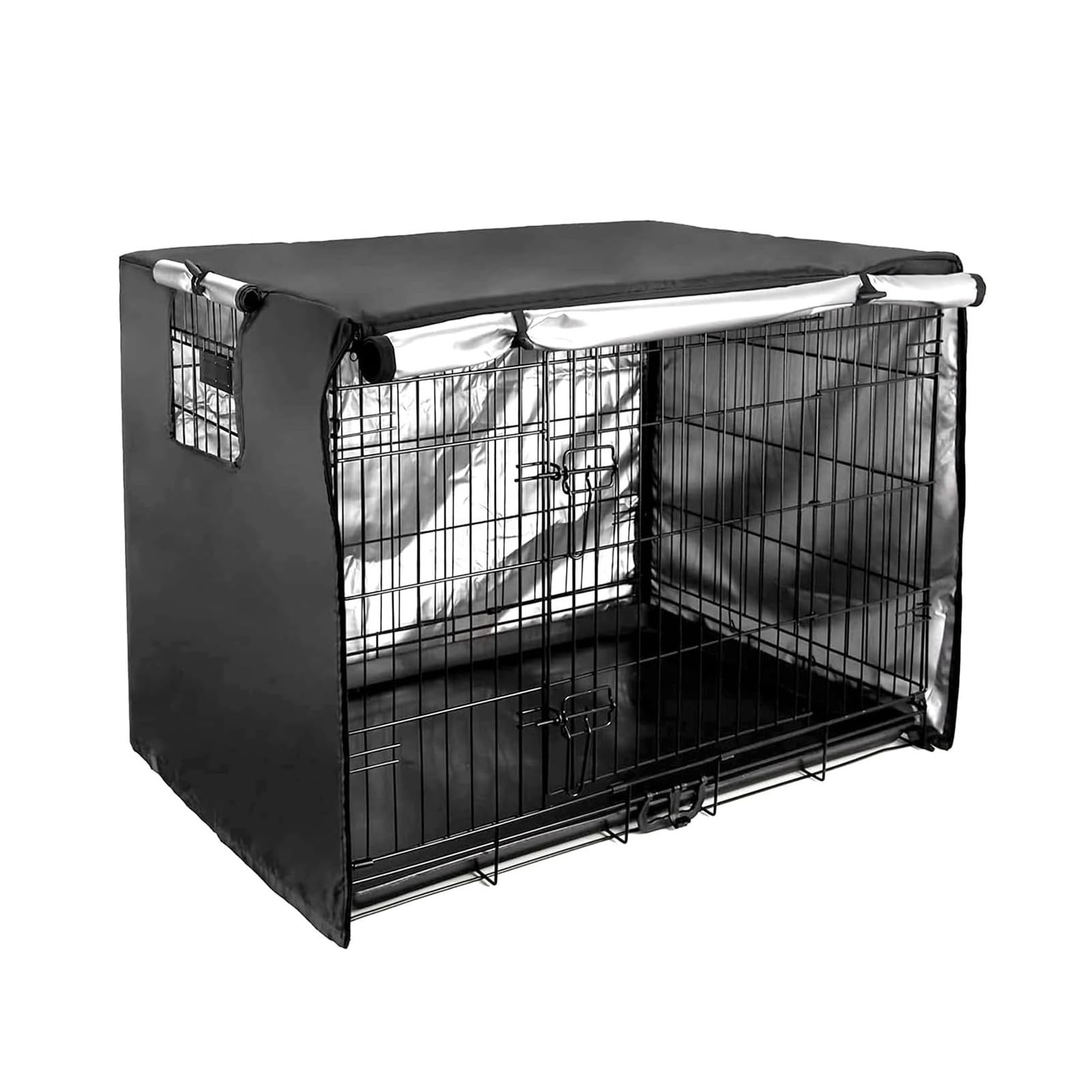 Copertura per gabbie per cani, Tessuto Oxford 210D Porta Copri Kennel Cane, impermeabile Copertura della gabbia, per animali domestici Copertura della gabbia per cani (XXL,Nero)