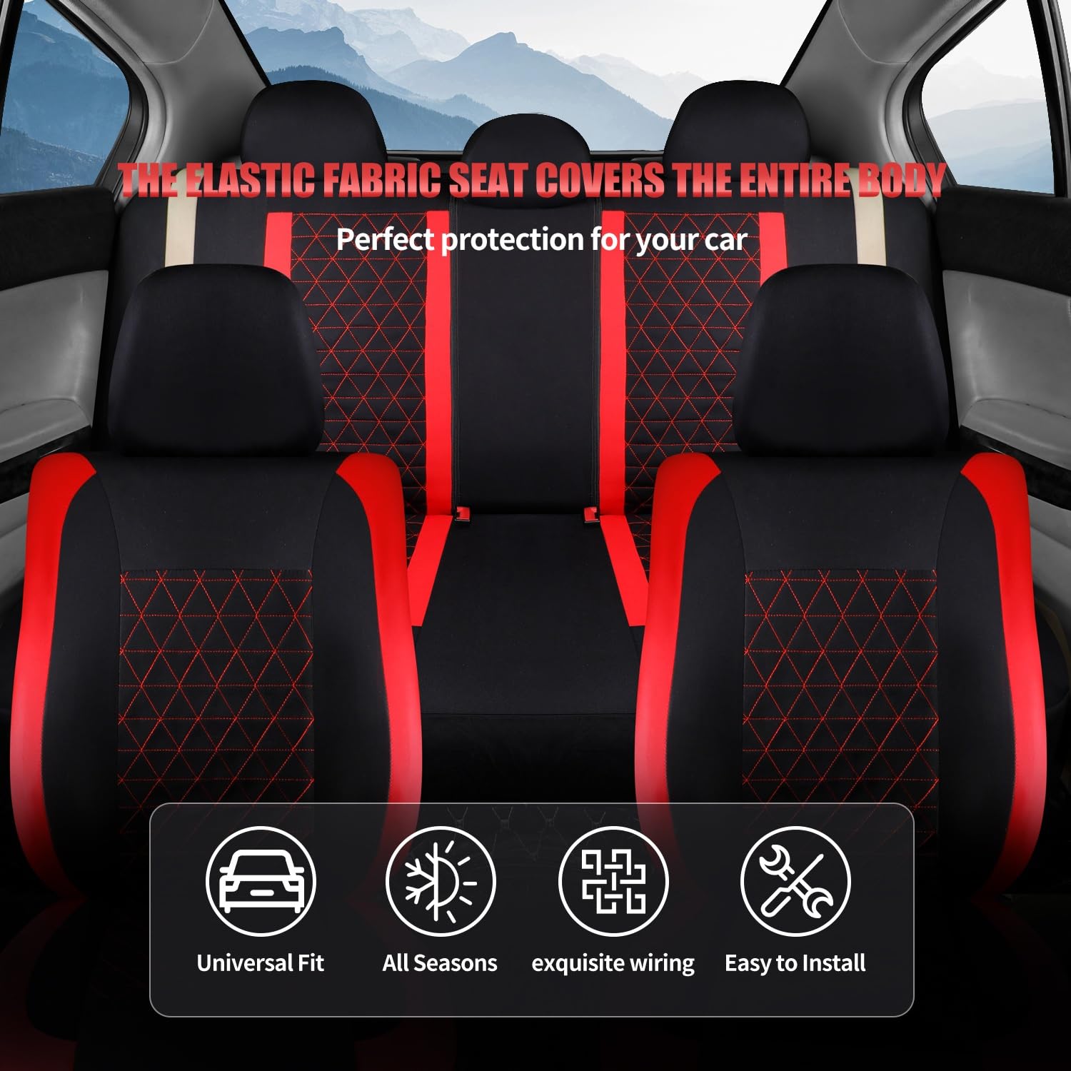 Housses de Siège Auto pour Renault Austral E-Tech Hybrid Esprit Alpine SUV 2022-2026, Confortable Antidérapant Tissu Tissé Protection Housses de Siège, Accessoires Intérieur pour Voiture(Blue)