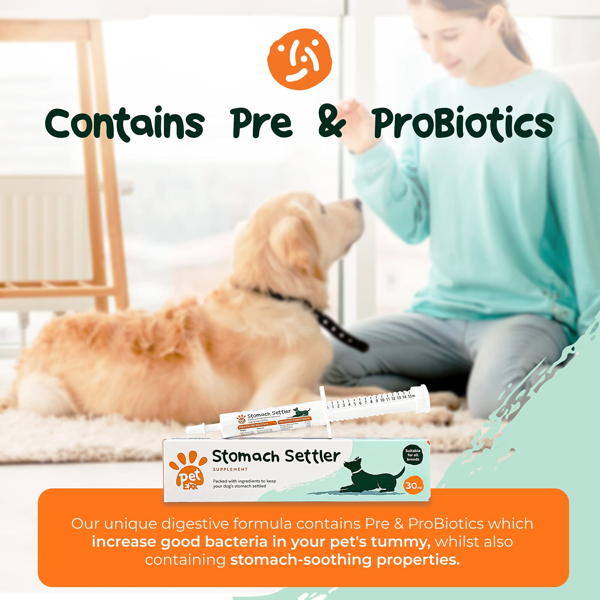 PetExx Stomach Settler, Fastacting Probiotic paste Diarrhoea & Upset