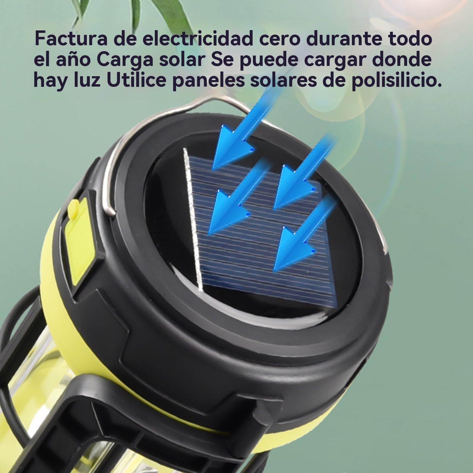 Linterna De Camping Recargable, Linterna Solar LED, Luz Tienda Campaña De Alta Luminosidad, 5 Modos, Carga USB, Lámpara SOS, Compatible Con Carga Teléfono Móvil, Para Cortes Luz, 16,7x8,7x8,7cm