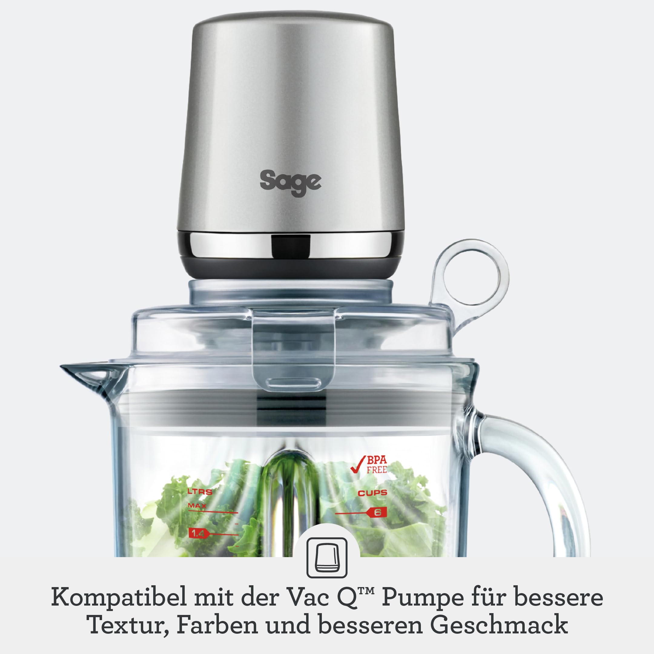 Sage The Super Q, Standmixer, Gebürsteter Edelstahl | Standmixer, Ultrastark, Schnell, Leise, 5 One-Touch-Programme, 12 Geschwindigkeiten, 1520 W, 2 L Behälter, Smoothies, Suppen