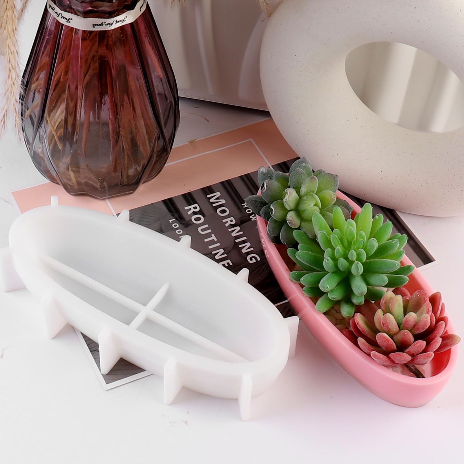 Moule Silicone Bougeoir Ovale EPODA - Pour Résine, Béton Ou Plâtre - DIY Décoration Maison