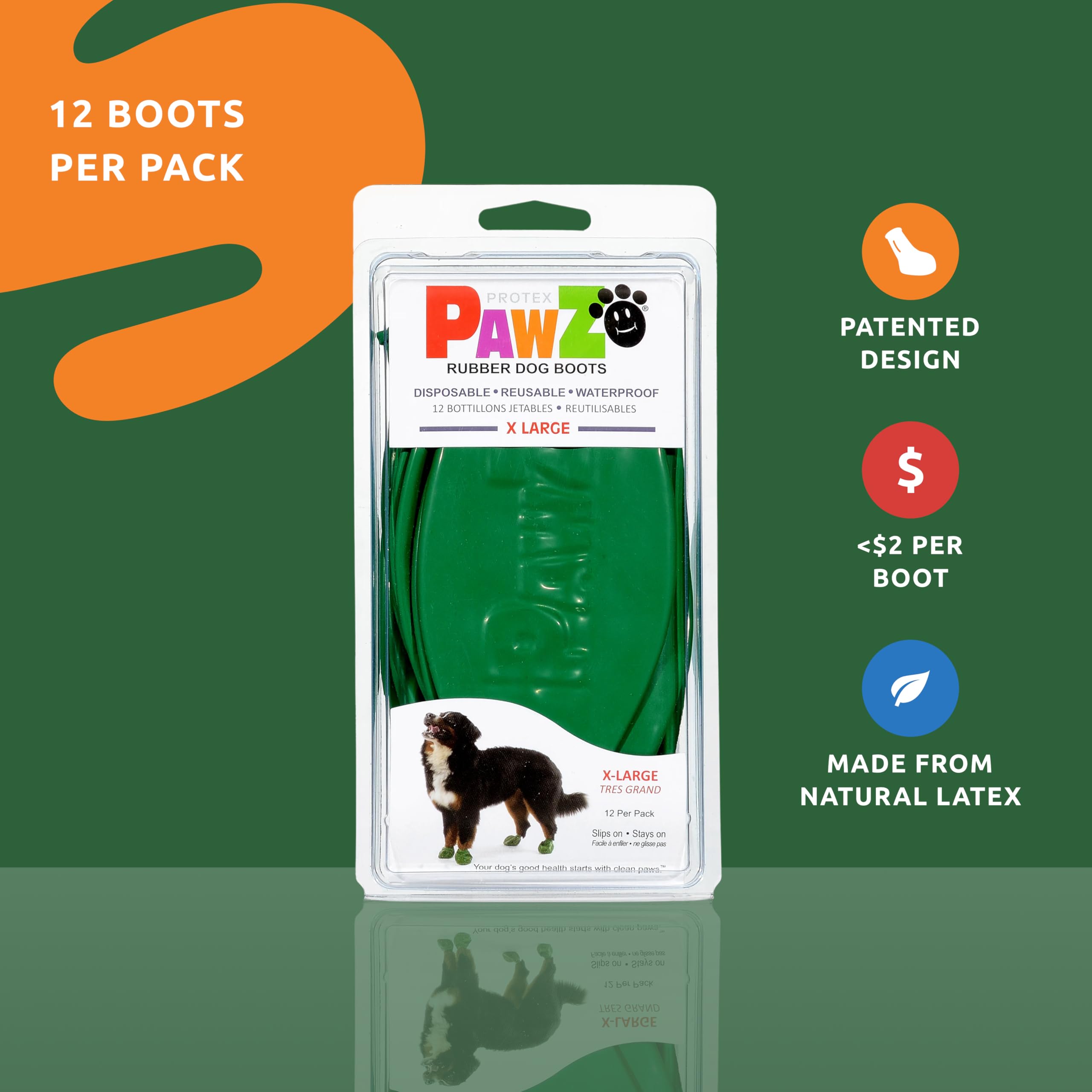 X Large PAWZ Trwałe buty dla psów na każdą pogodę (12 butów)