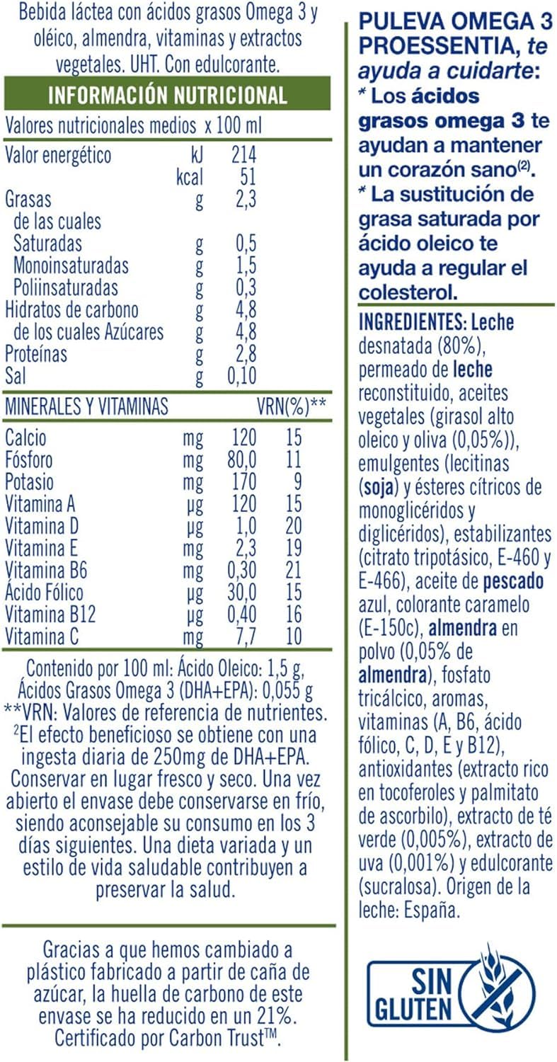 Puleva Omega 3 Proessentia Almendras brik 1L – Caja 6 litros