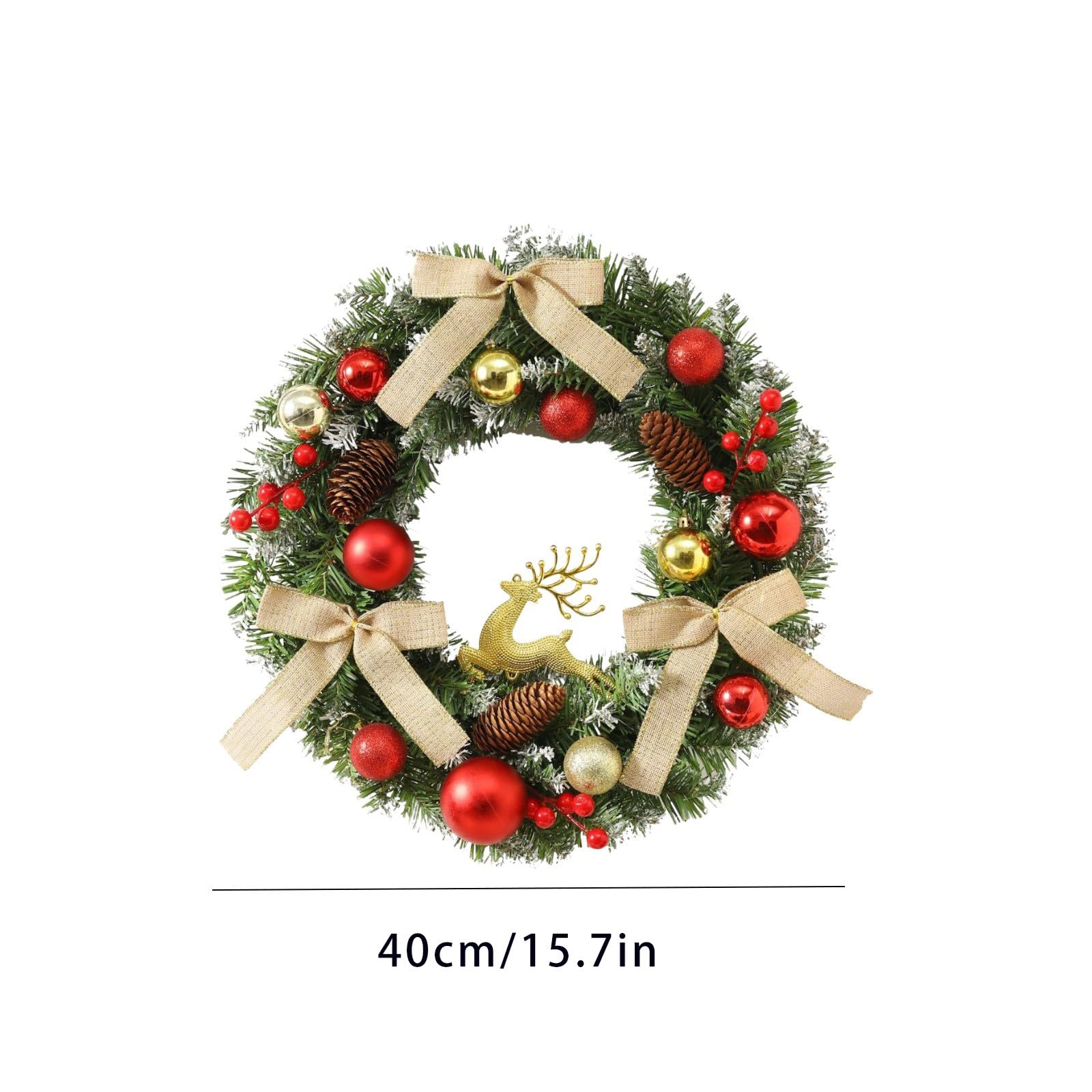 Generico Ghirlanda porta dingresso di Natale ghirlanda di Natale porta finestra appeso parete ornamenti Verde Rosa Per Albero Decorazioni Esterno