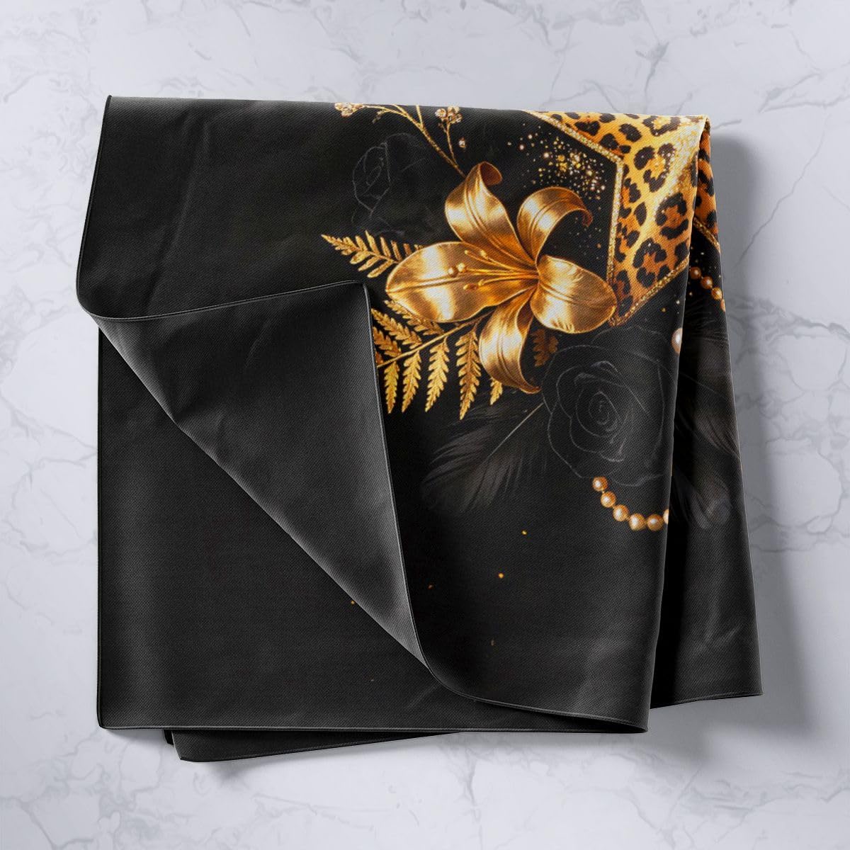 Feelyou Black and Gold Tapestry Medium 59"x59" Wall Decor image 2