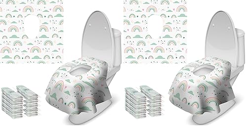 Miniatura 13 de Blissful Diary 20 fundas de asiento de inodoro desechables para niños pequeños y adultos, extra grandes, impermeables, paquete portátil para viajes