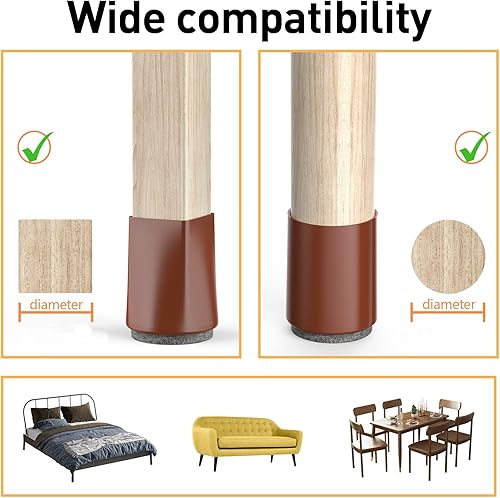 Miniatura 4 de Protectores de suelo para patas de silla 24 almohadillas de silicona para muebles para suelos de madera dura para proteger los pies de las sillas y