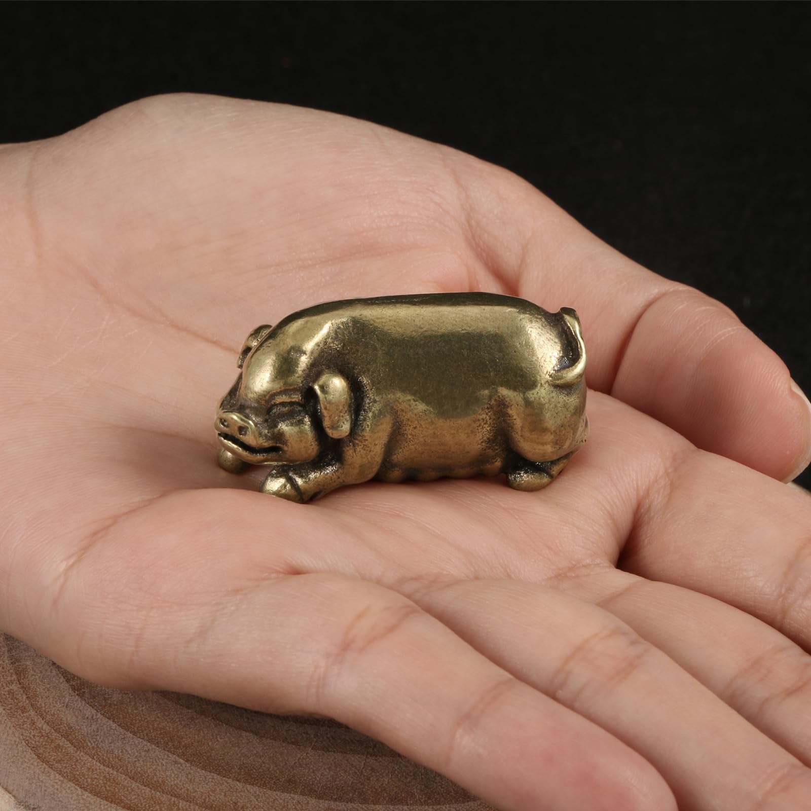 YANGPZFC Small Copper Copper Pig Ornament Brass Statue For Desk Decor, Handcrafted Vintage Sculpture