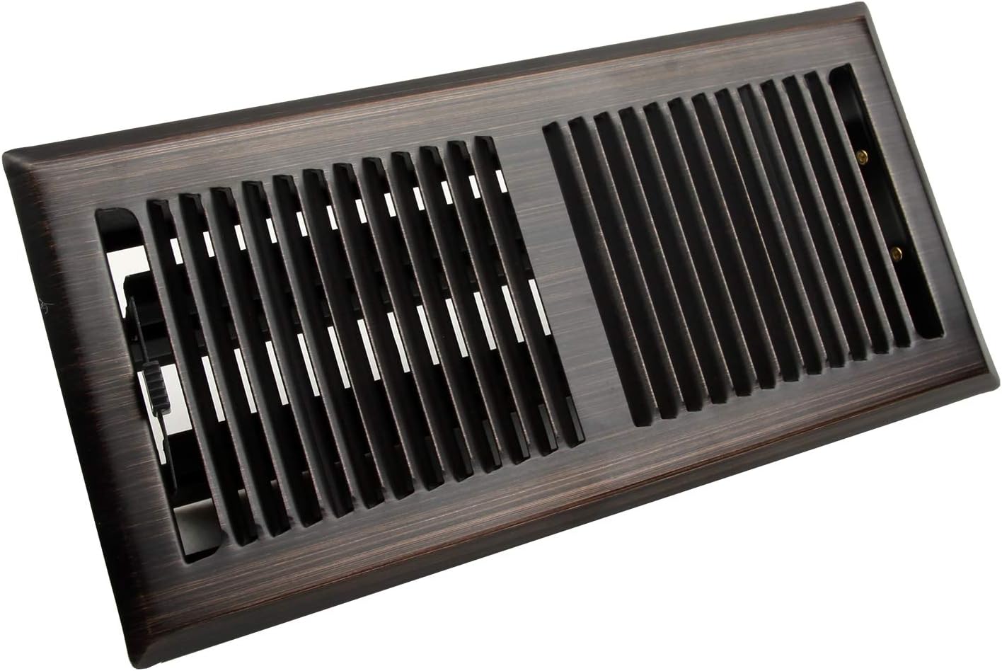 Oil Rubbed Bronze 4" x 10" Steel Floor Register with Trap Net