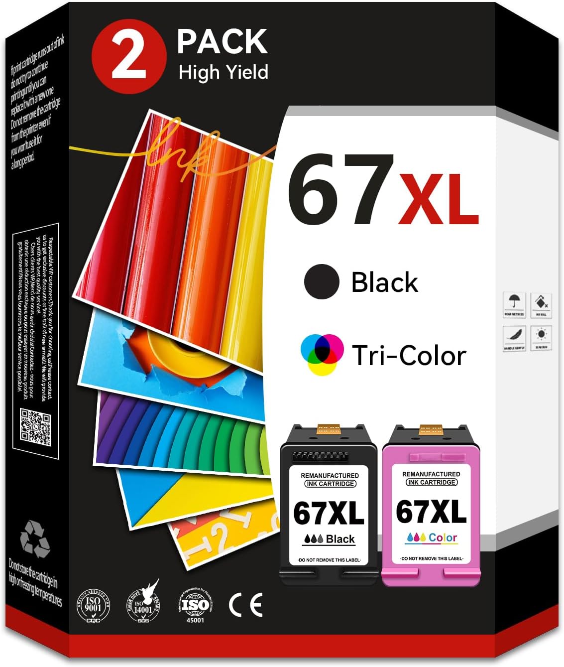 Ink Cartridge Replacement For HP Ink 67 67XL Black Color - View #7