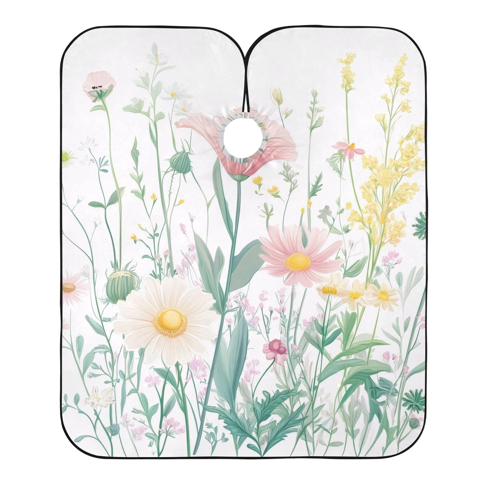 Hezely Wildflowers Hair Dye Cape, Barber Cape for Adults,Waterproof Salon Cape,Waterproof Hairdressing Styling Hair Cutting, 65