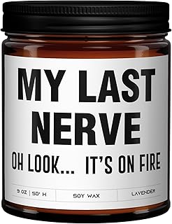 9oz My Last Never Big Soy Wax Candle,Cure Lavender jar Candle Gift for Women,Gifts for her/Friend/Yourself,Large funny sister gifts Candles,gifts for me Fragrant Candles,travel candle 50H Burning time