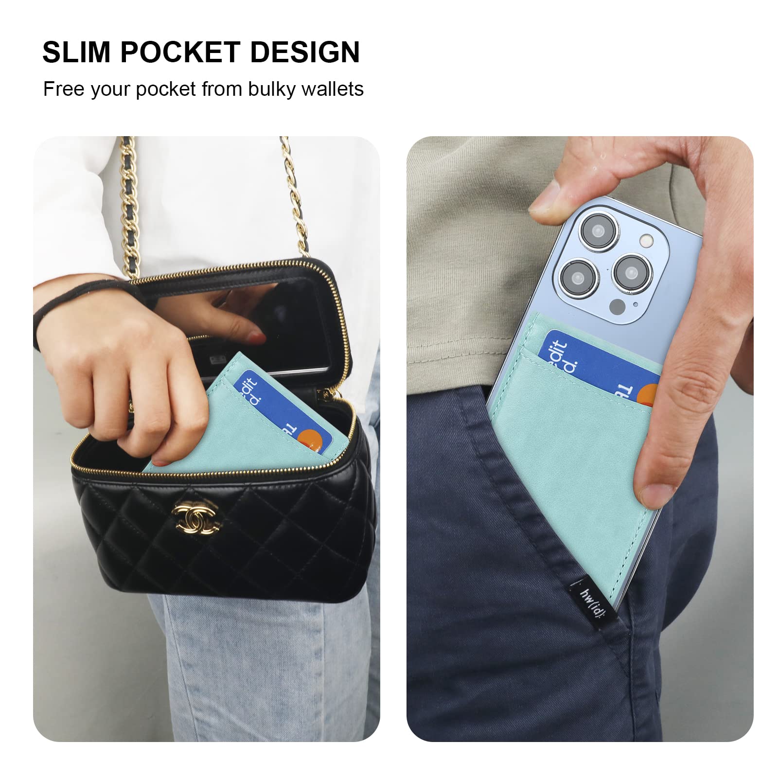 Kwinfei Magnetisches Wallet Für IPhone 12-16 - Leder Card Holder Mit RFID Schutz