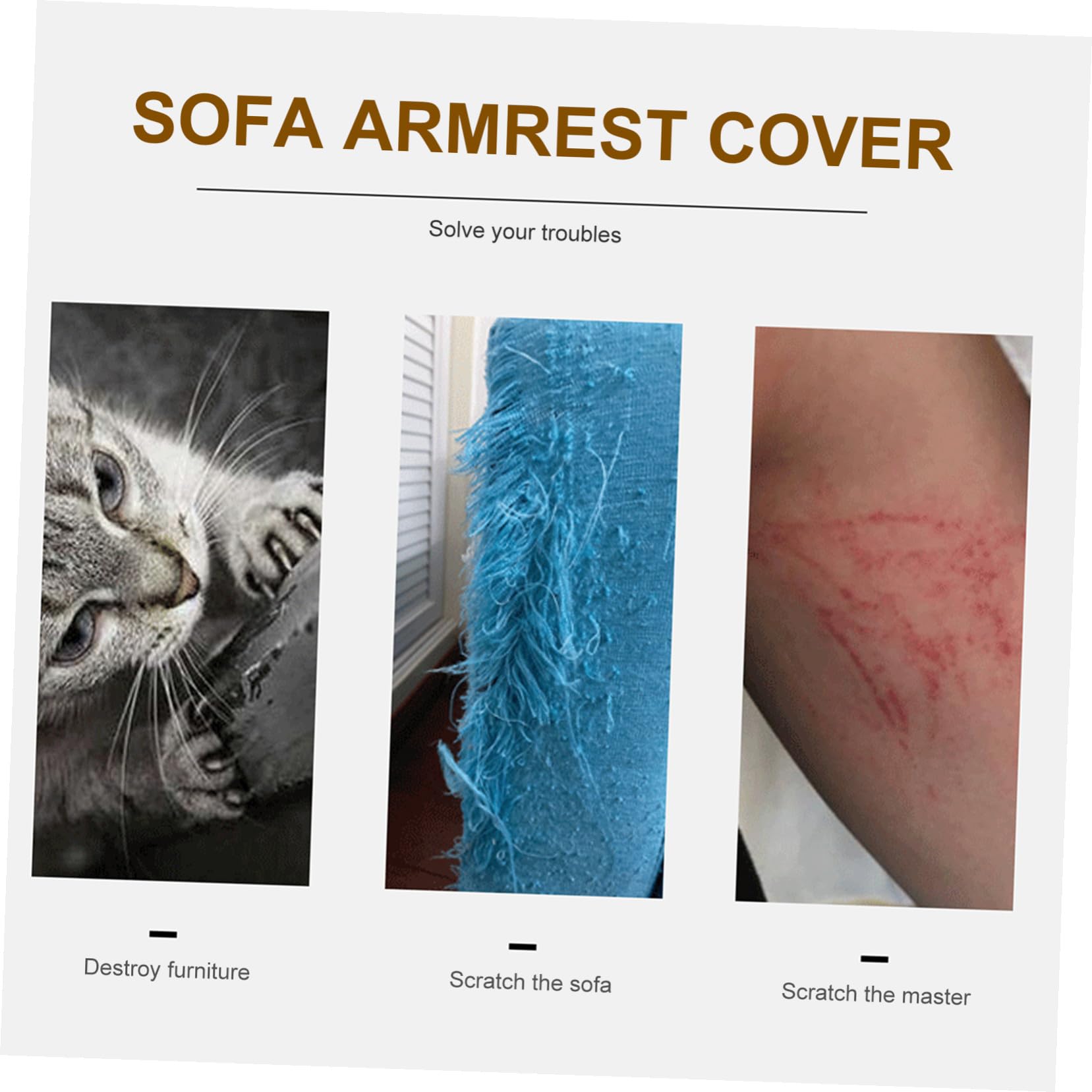 Lurrose Protector Sisal de Garra para Gatos para Sofá Antiarañazos Funda Resistente Funcional y Adecuado para Oficina y Hogar
