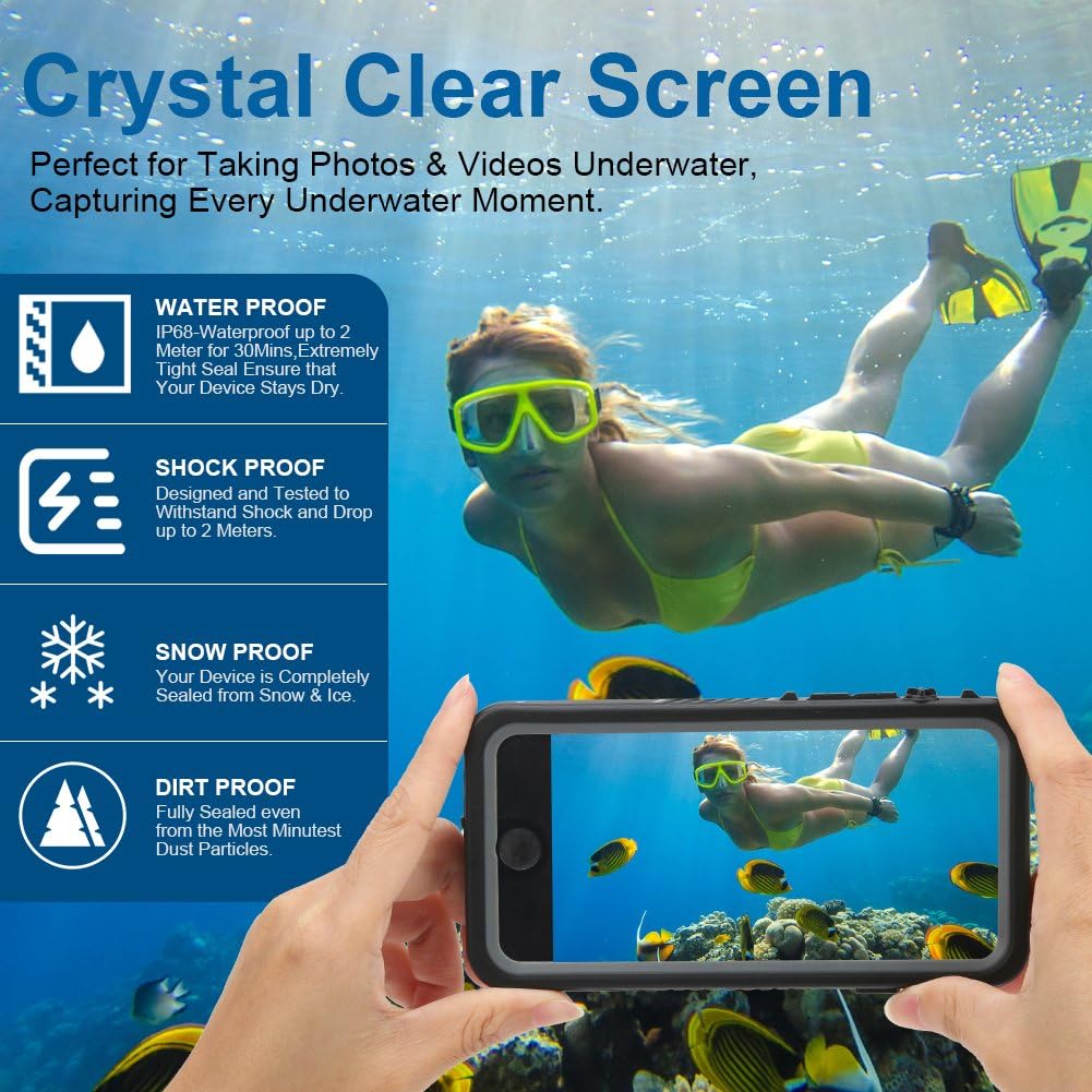 Abbicen Waterproof Case for iPhone 7 and 8 Phone iPhone SE 2020 Case with Kickstand Full Body Protective Case Cover with Built-in Screen Protector Underwater/Shockproof/Dirtproof/Snowproof.