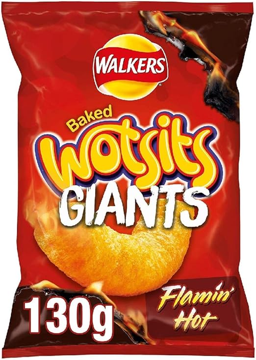 Amazon イギリス製ポテトチップス Walkers Crisps Wotsits Flaming Hot Giants 130g Baked Not Fried Walkers スナック菓子 通販
