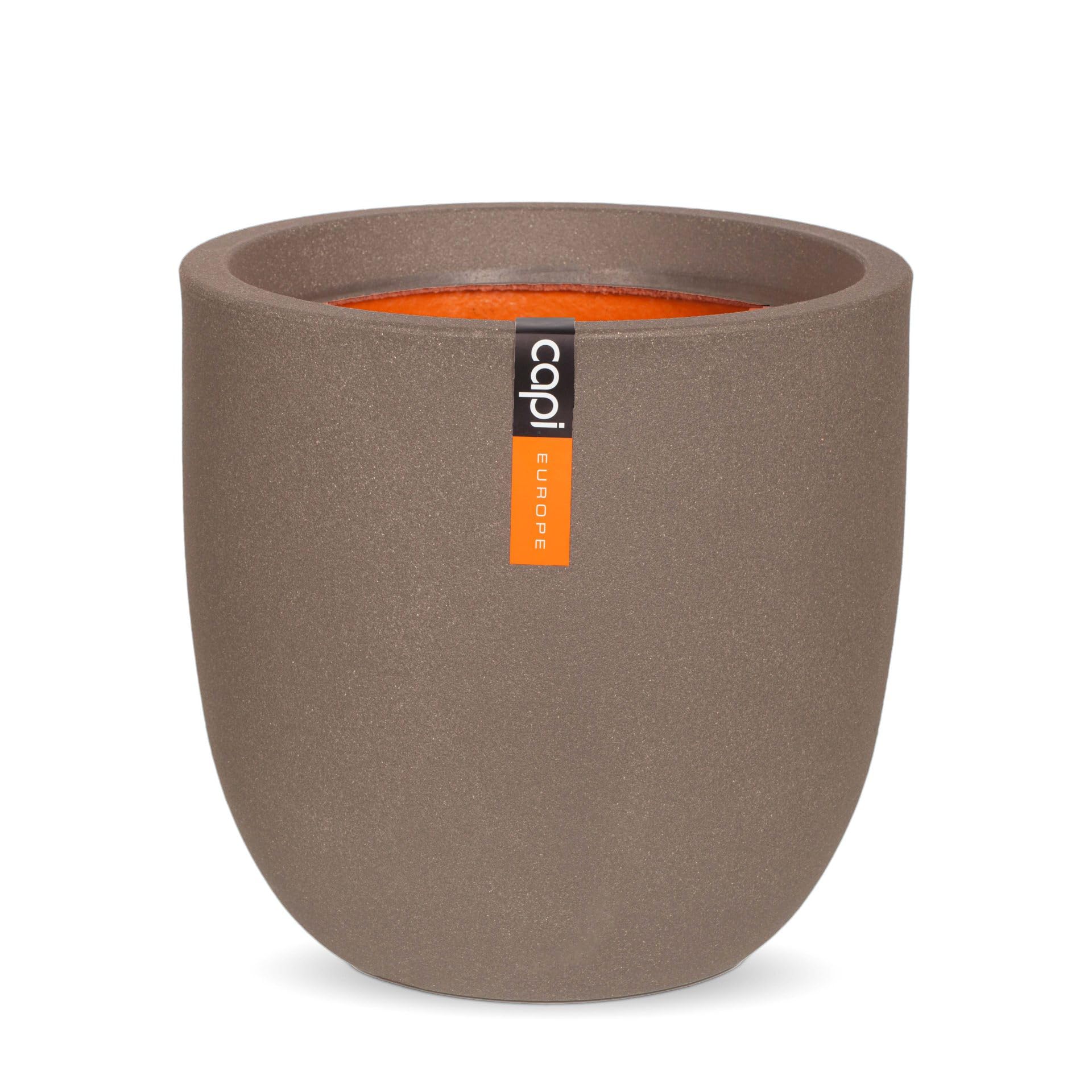 Capi Europe - Topf Kugel Smooth NL - 54x52 - Warm Taupe - Blumentopf für den Innen- und Außeneinsatz - Übertopf - Pflanztopf - Pflanzgefäß - Kunststoff - KWT935