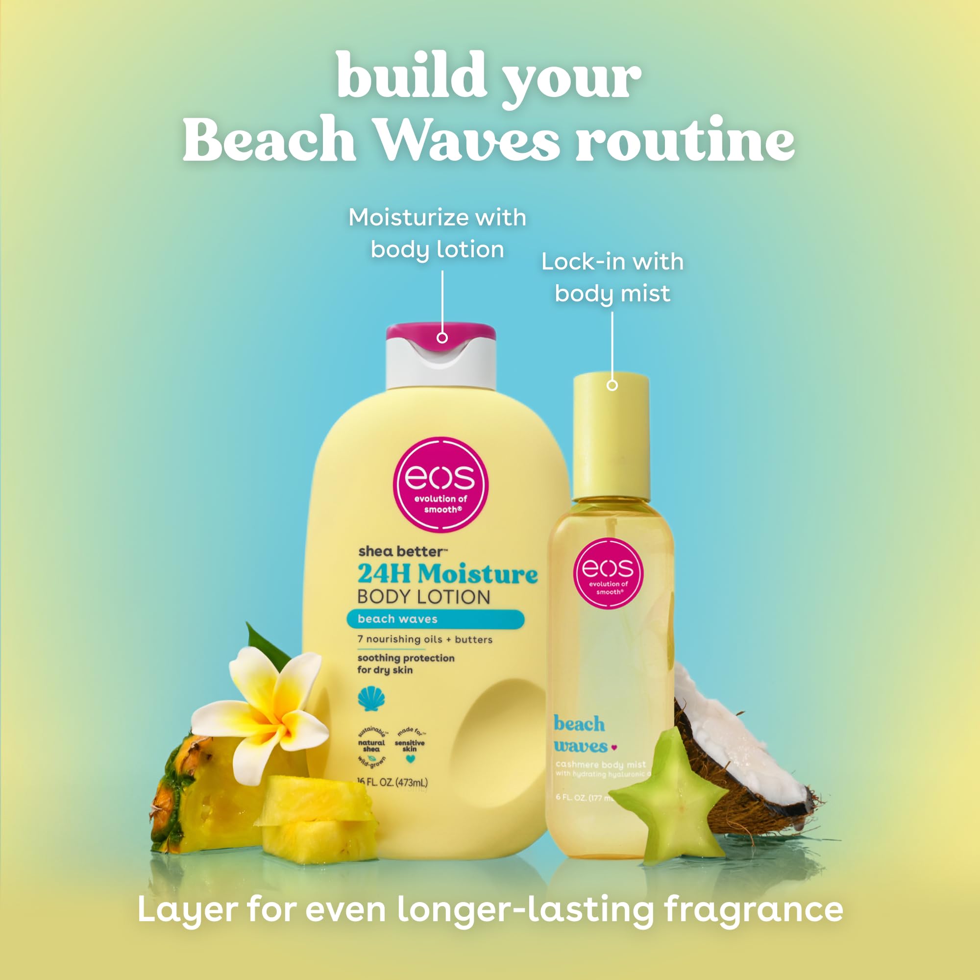 eos Shea Better 24H Moisture Body Lotion- Beach Waves, 16 fl oz view 5