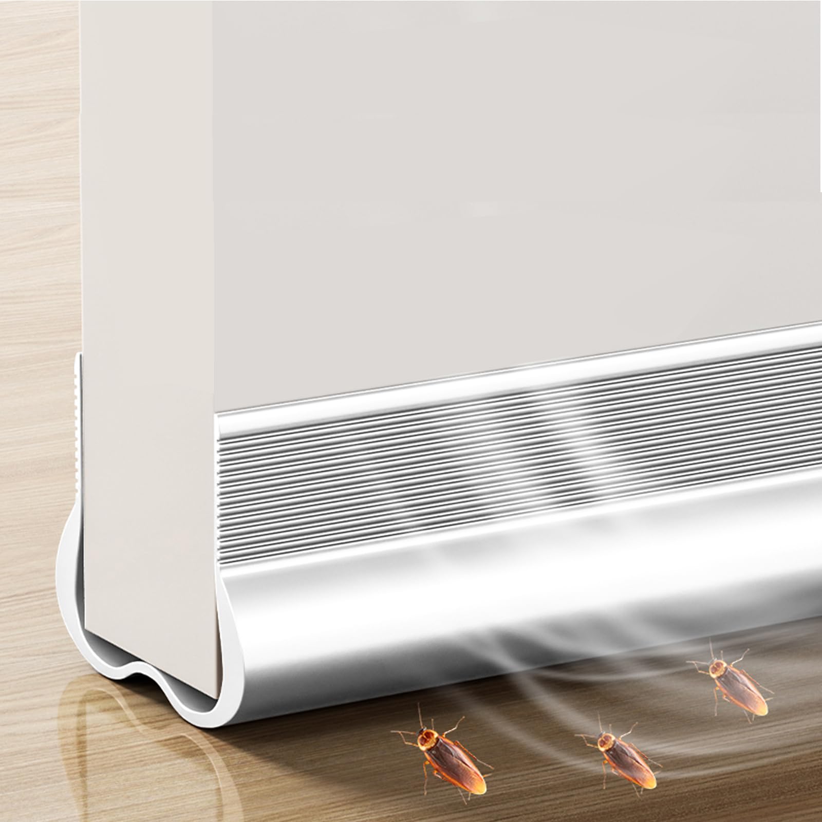 93cm Blanco Burlete Bajo Puerta, Burlete Silicona Puerta Autoadhesivo para Burlete de Puerta, Ajustable Tira de Sellado para Antipolvo, Aislamiento Acústico, Viento, Agua e Insectos