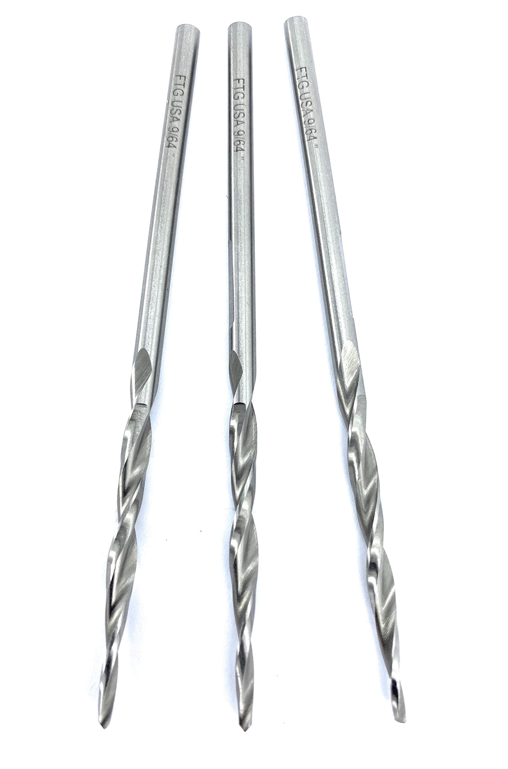 FTG USA 3 Pc #6 (9/64") Replacement Tapered Countersink Drill Bit Set Same Size Countersink Bit Replacement Only