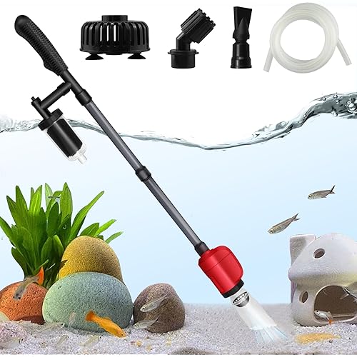 Electric Aquarium Vacuum Gravel Cleaner,6-in-1 Multifuction 36W Fish Tank Gravel Cleaner Vacuum for Wash Sand, Water Changer & Water Circulation