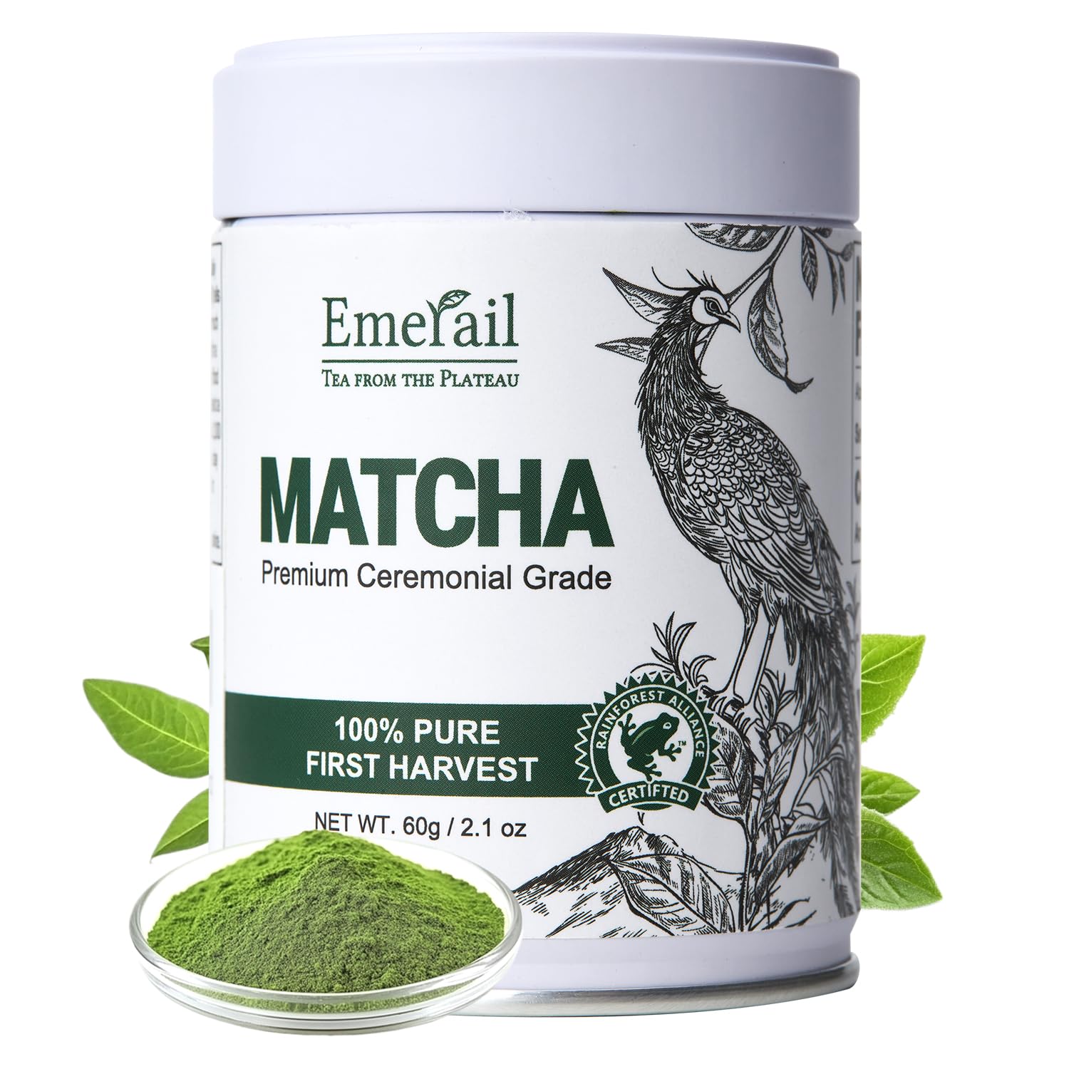 Emerail Ceremonial Grade Matcha Green Tea Powder Premium First Harvest Unsweetened 100 Pure Matcha for Lattes Smoothies and
