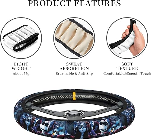 Miniatura 5 de Characters Sunglass - Funda para volante, universal de 15 pulgadas, fundas elásticas para volante de automóvil, accesorios novedosos para hombres,