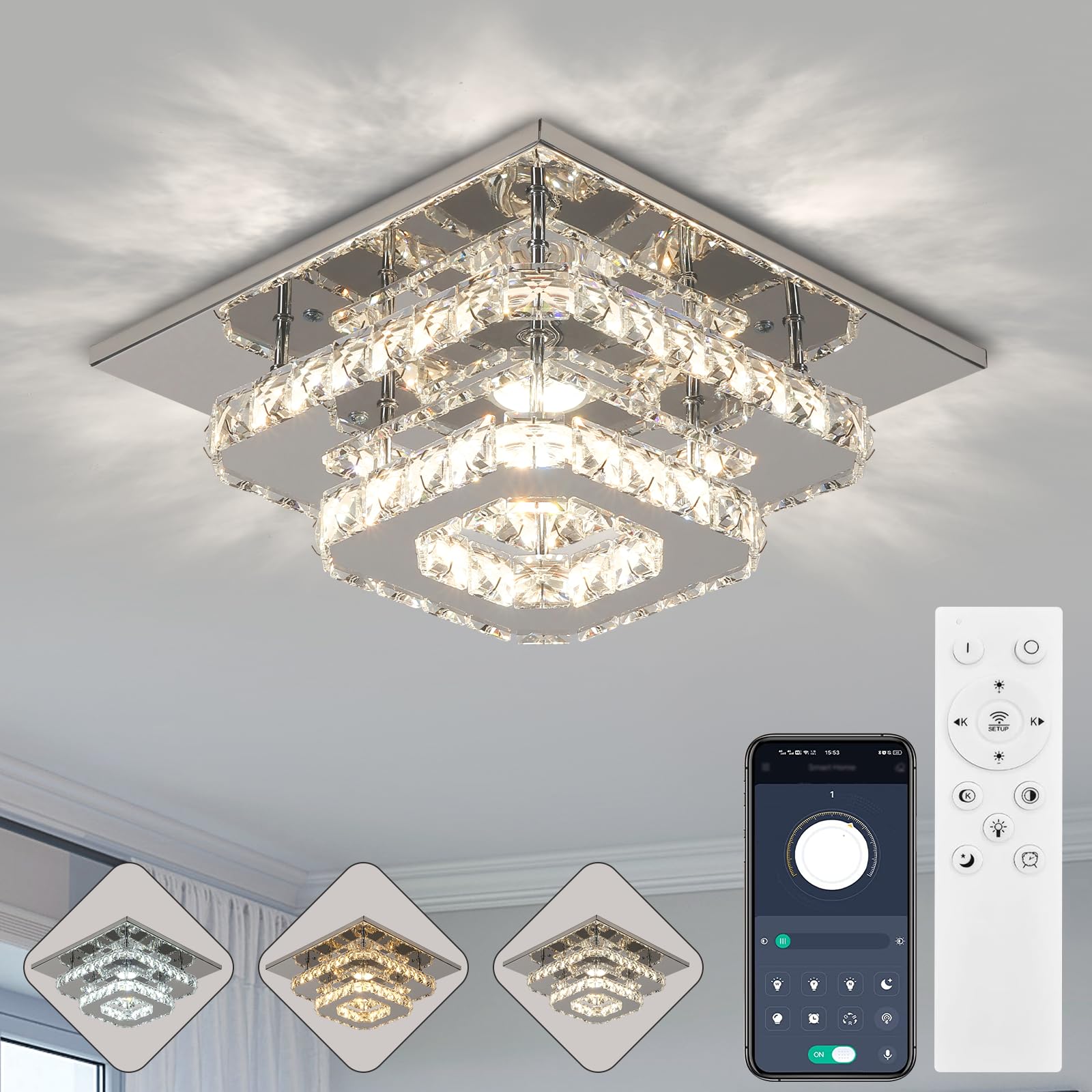 Photo 1 of Cainjiazh 2-Tier Crystal LED Chandelier