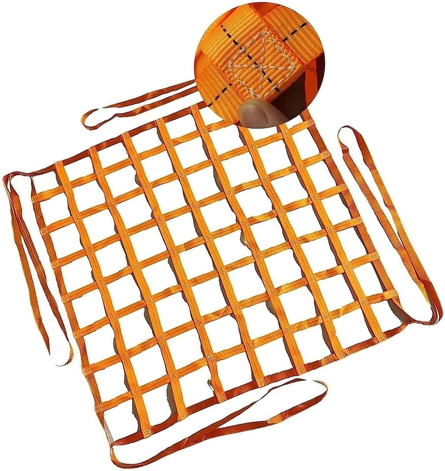 Filet de levage de chargement en polyester plat 2x2m avec mailles de 20cm
