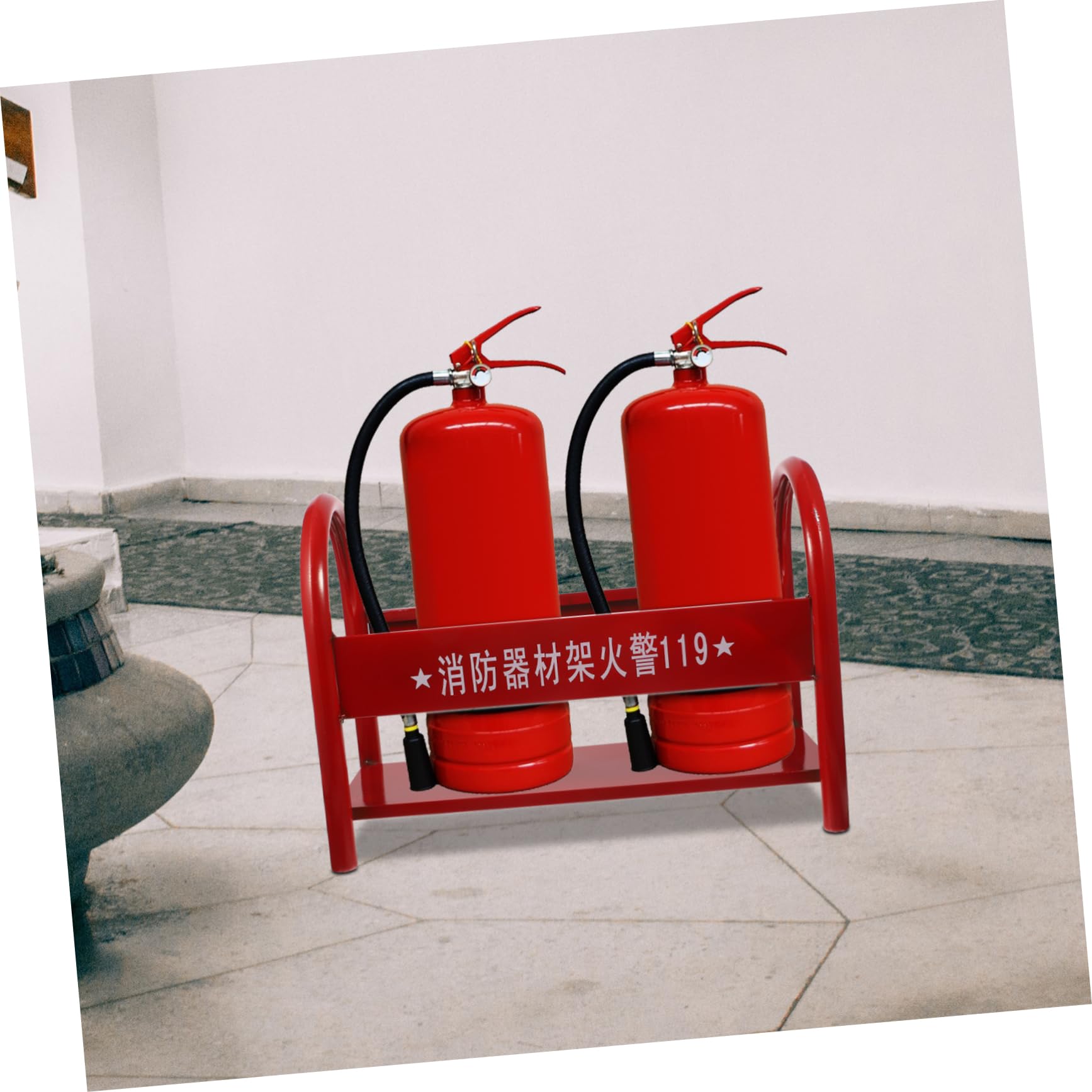 Soporte para Extintor de Incendios Rojo de Hierro 2-4 Kg | Diseño Simple, Estructura Razonable, Acabado Delicado, Uso en Oficina y Hogar Estilo Aleatorio