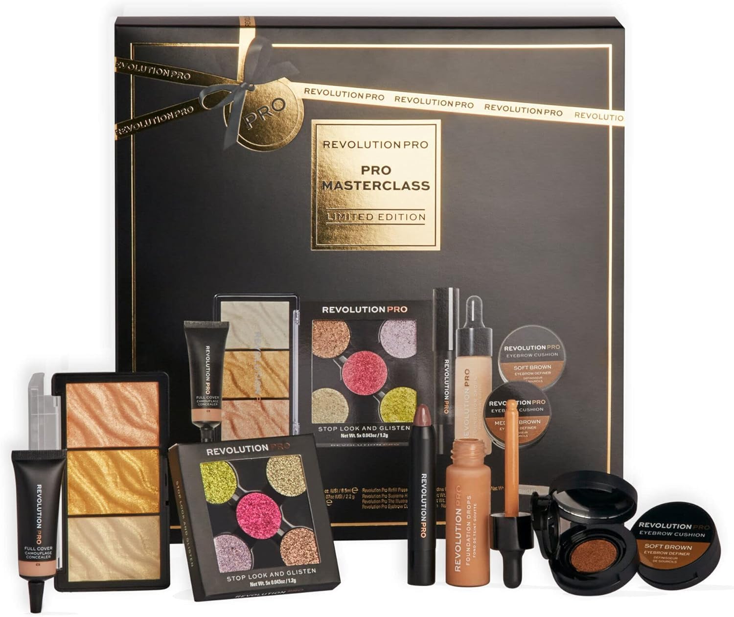 Makeup Revolution Pro Masterclass Set, The Ultimate PRO Glam Kit for Party-Ready Looks with Full Coverage Concealer - Image 2