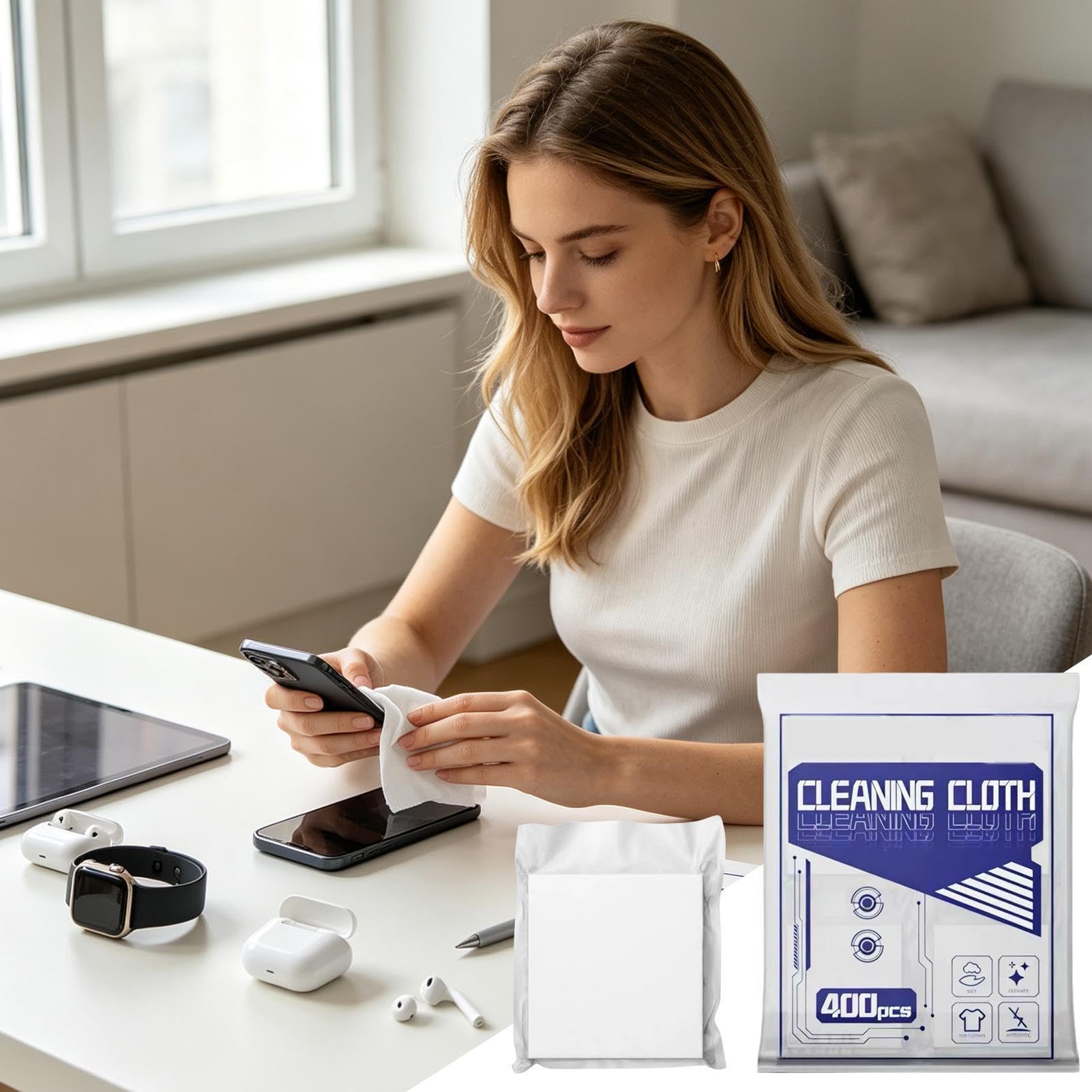 Lingettes pour écran | Chiffon de nettoyage électronique | Design sans traces