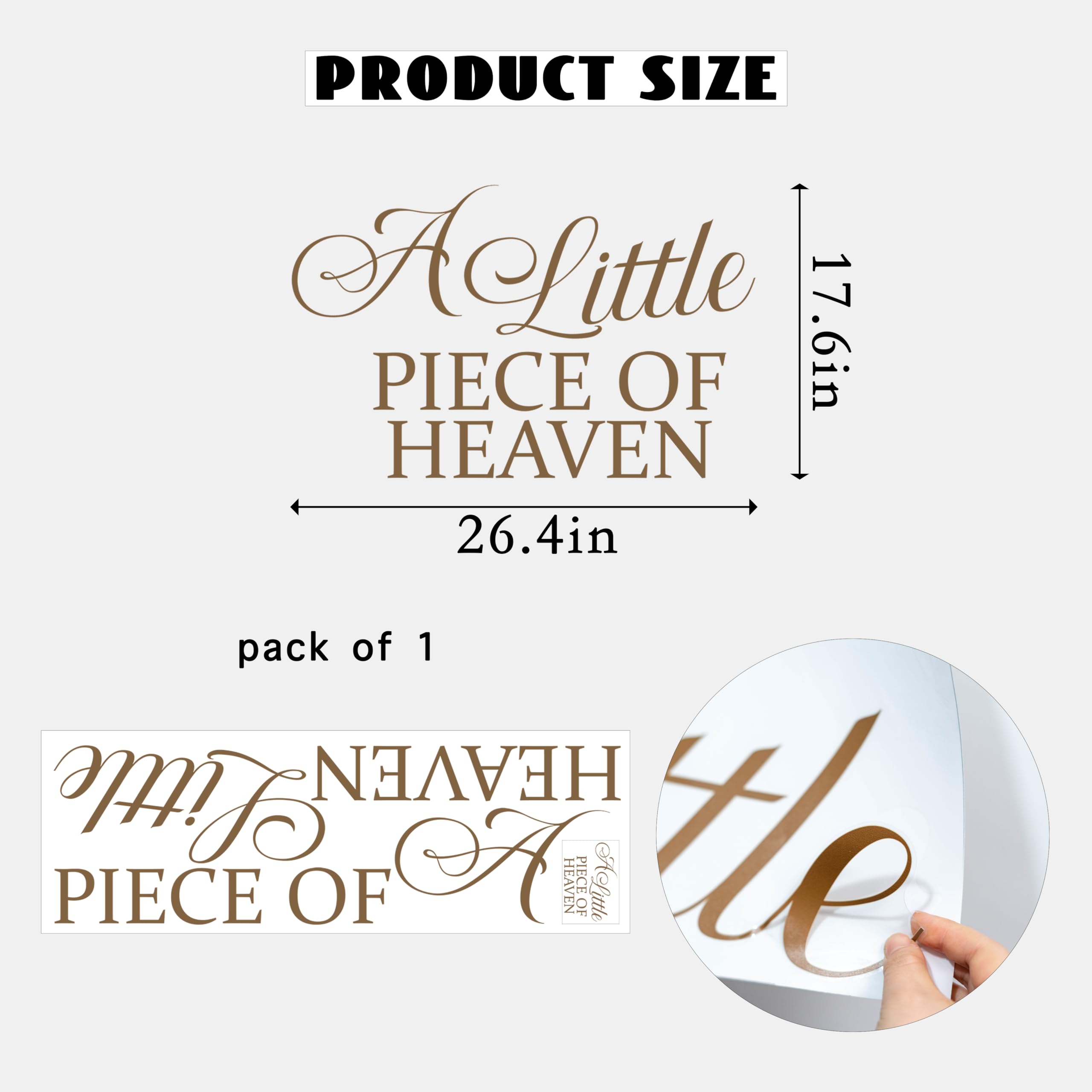 A Little Piece Of Heaven Baby Shower Decal Sign - 35.4x11.8 Inch Vinyl Sticker For Arch & Wall Decor
