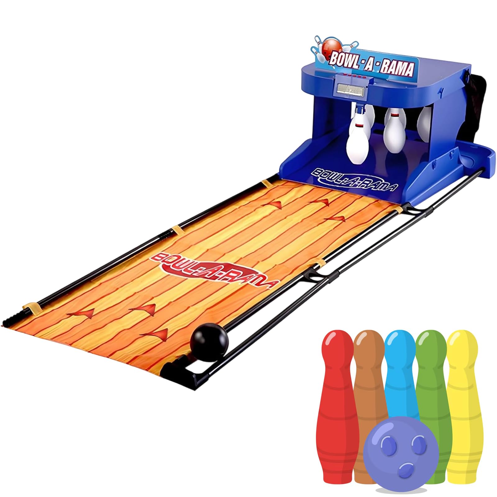 Gioco da Bowling Elettronico, Pista da Bowling Pieghevole per Interni, Set da Bowling Elettronico Pieghevole, Gioco Interattivo per Bambini E Adulti 2m