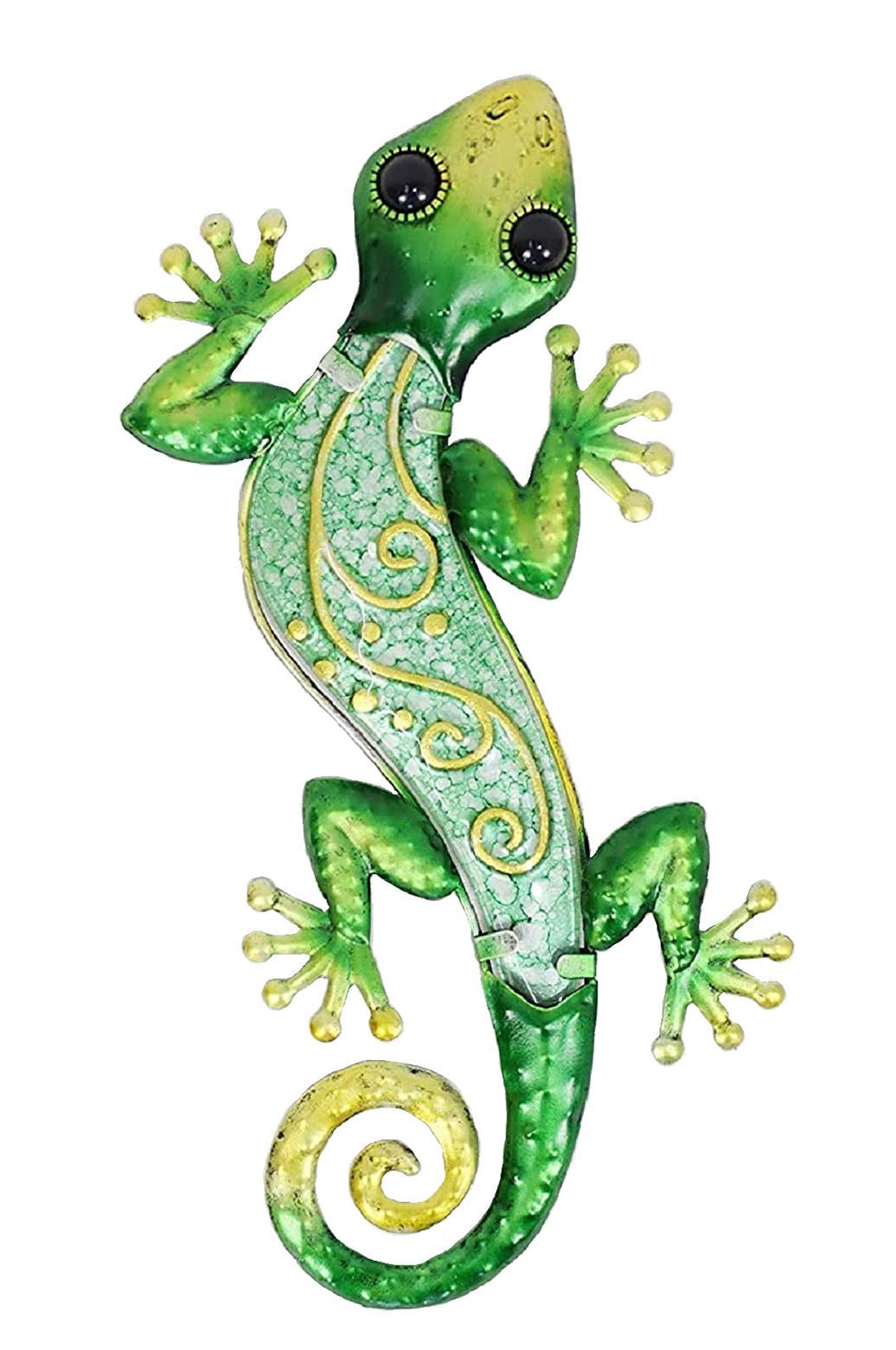 Comfy Hour Spring Is Here Collection 9" Green Metal Art Gecko Wall Décor, Lizard Home Decoration