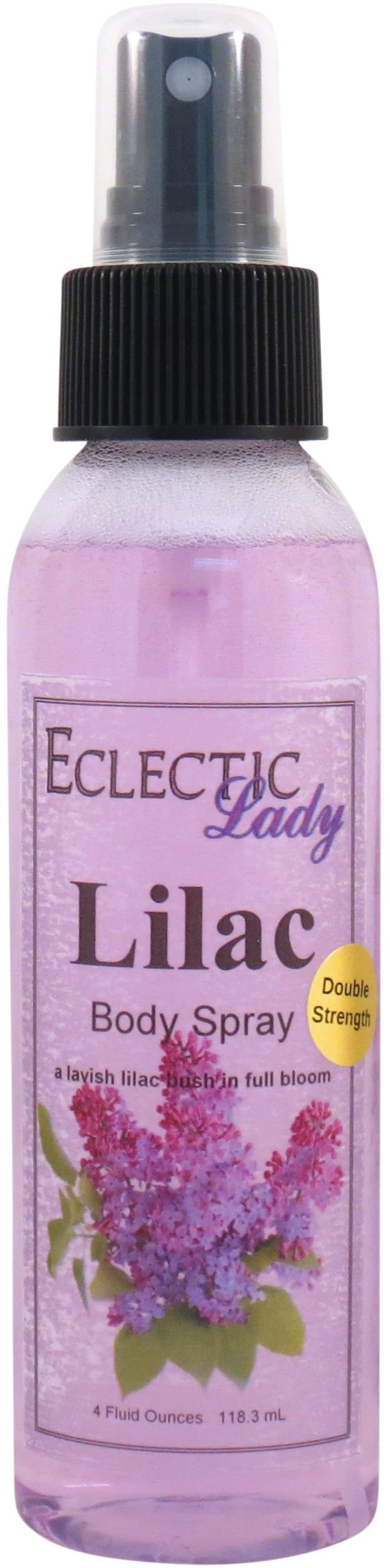 Eclectic Lady Lilac Body Spray, Double Strength, 4 ounces, Body Mist for Women with Clean, Light & Gentle Fragrance, Cologne with Soft, Subtle Aroma For Daily Use