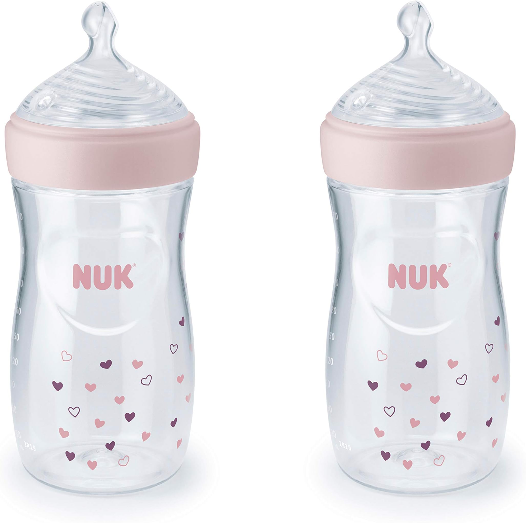 NUK Simply Natural Baby Bottles Assorted Colors, 9 oz, 2-Pack