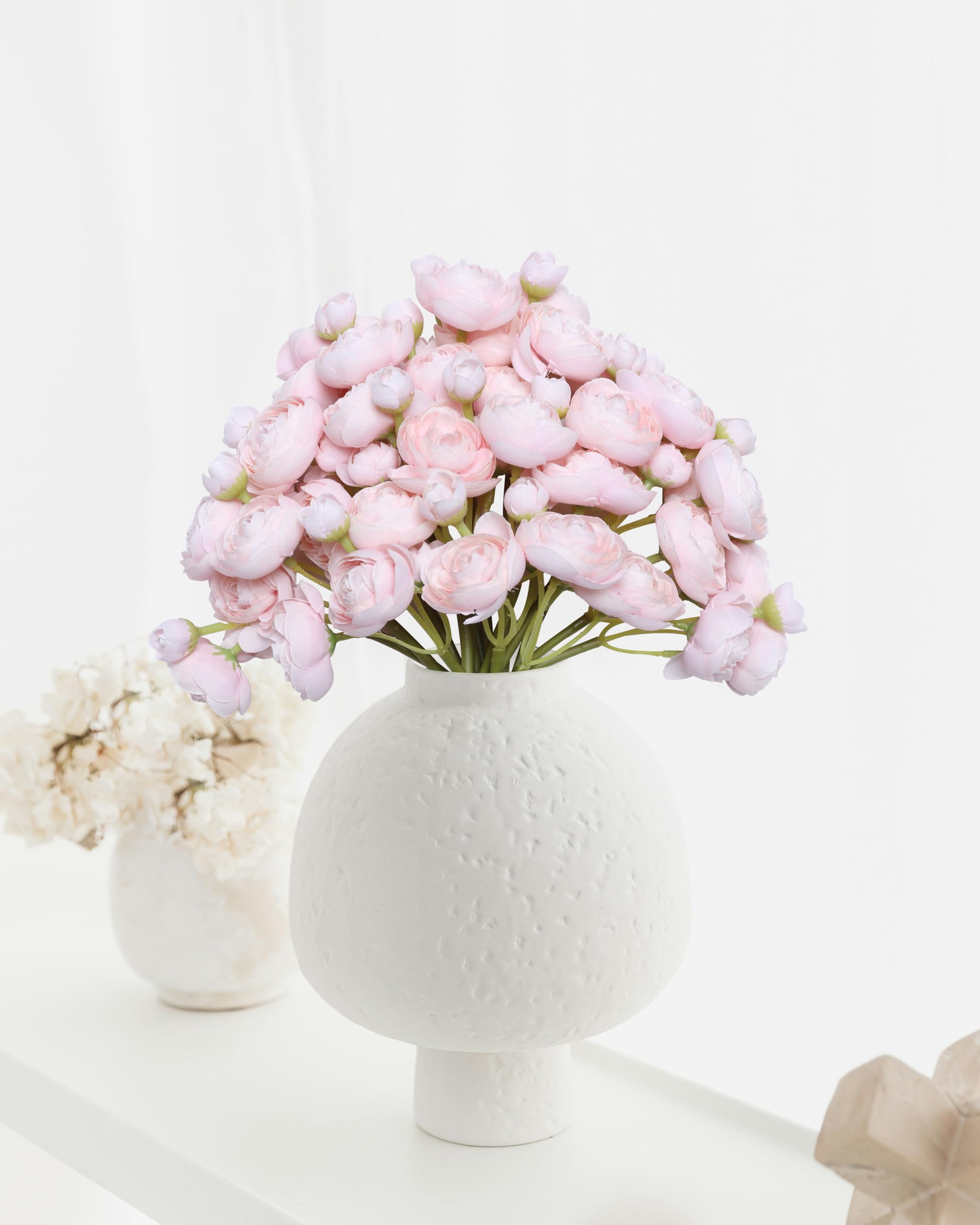 Künstliche Ranunkeln aus Seide, fühlen sich echt an, für Haus, Garten, Hochzeit, Party und Festival, Dekoration, DIY-Blumenarrangements, Rosa, 18 Stück