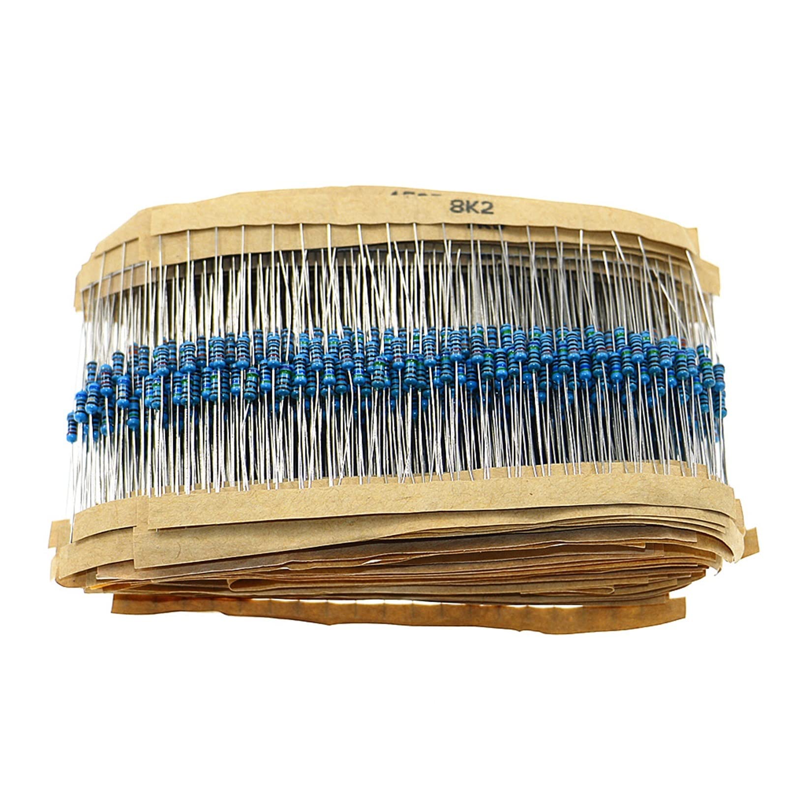 Kit di resistori da 1280 Pezzi 64 valori Kit di assortimento di resistori a Film Metallico 1/4W 1% Set Kit di Campioni di resistori da 1ohm - 10mohm con Scatola
