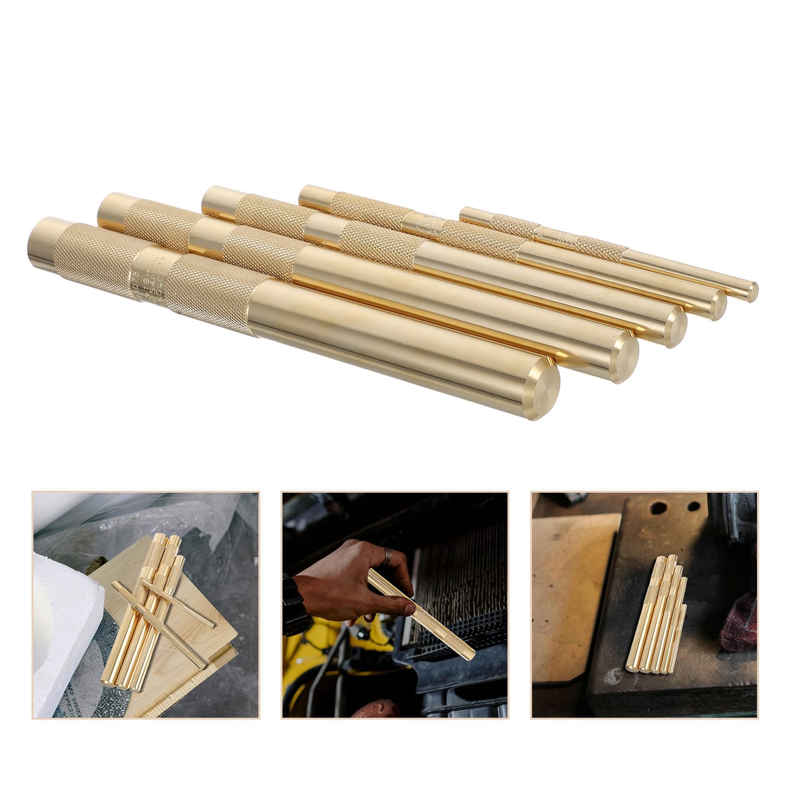 COHEALI Juego de Punzones de Latón para Perforar Metal Precisión, Herramienta de Punzonado Profesional, Material Latón, Uso en Metalurgia y Procesamiento Mecánico
