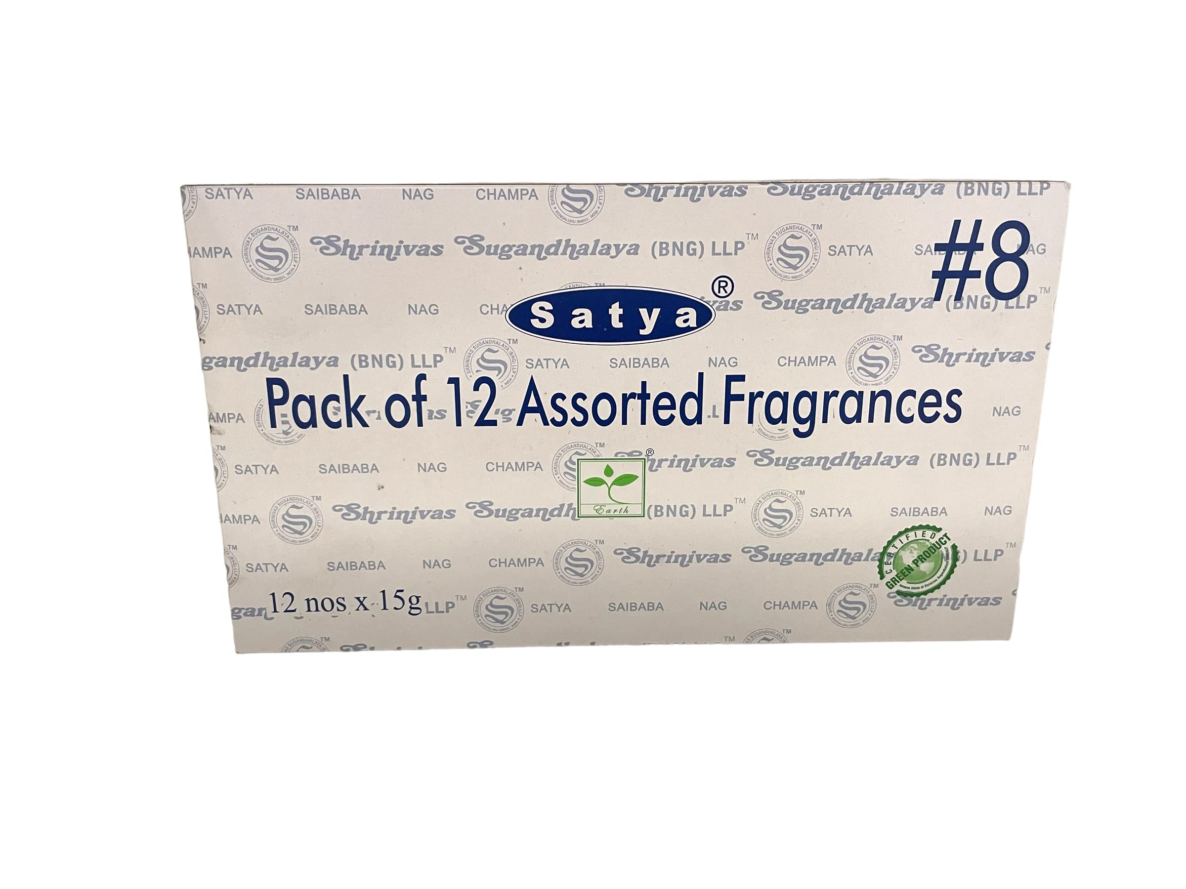 Satya Bangalore (BNG) Set of 12 NagChampa SuperHit CelestialBliss DivineBlessings ExoticRomance GoldenSunrise IndianRainforest MidnightBloom PurePatchouili GoodFortune Lotus Lily, VarietyPack08