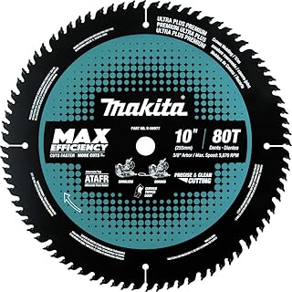 Makita B-66977 10" 80T Carbide-Tipped Max Efficiency Miter Saw Blade