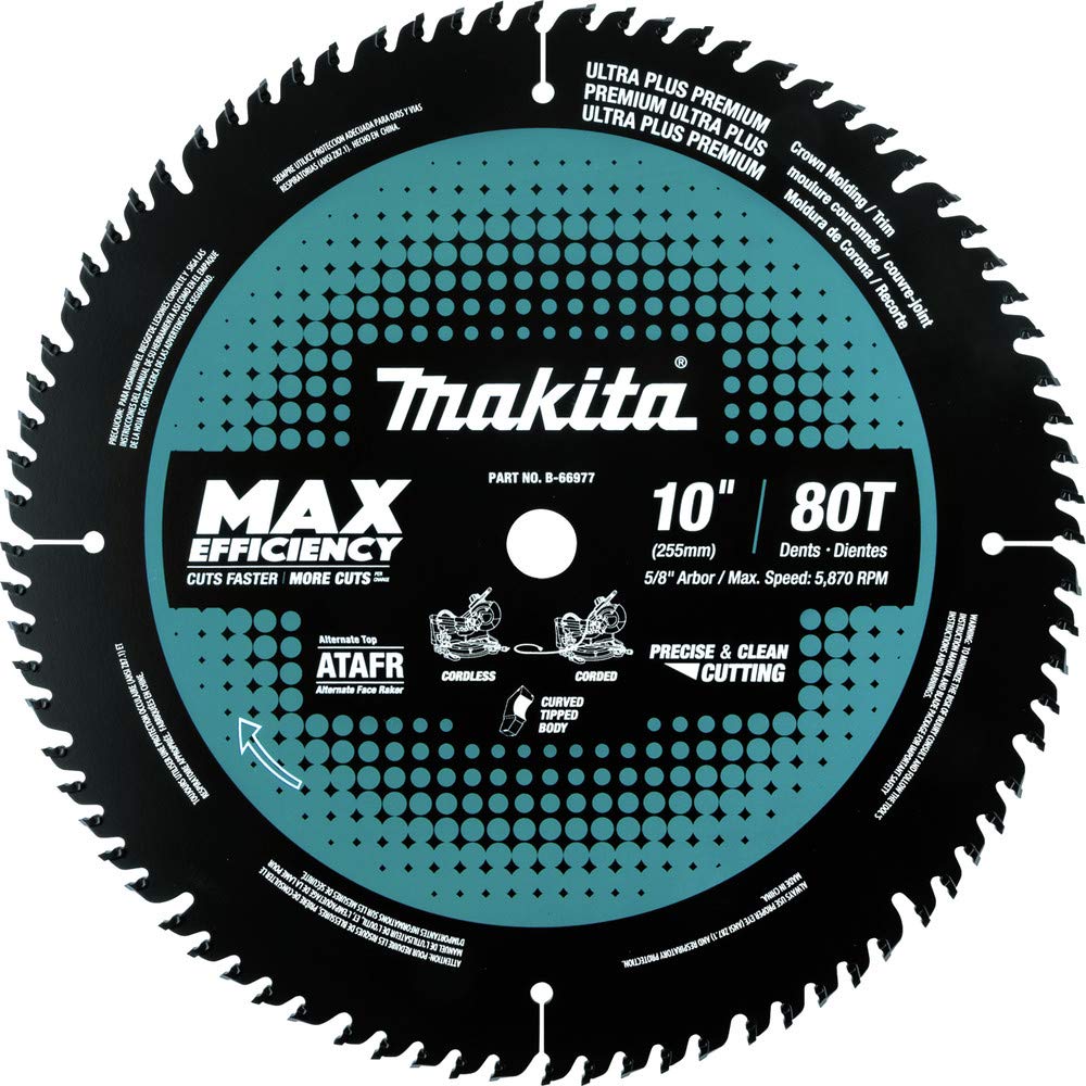 MakitaB-66977 10" 80T Carbide-Tipped Max Efficiency Miter Saw Blade
